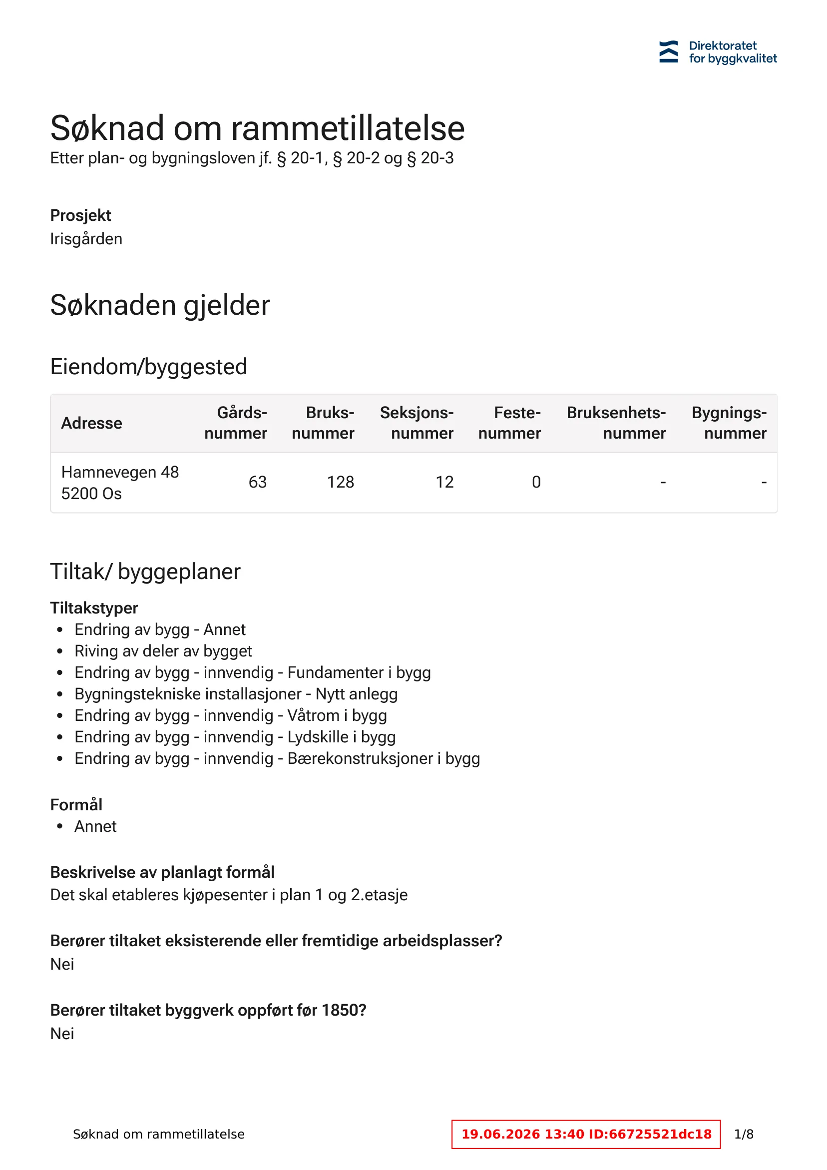 Søknad om rammetillatelse