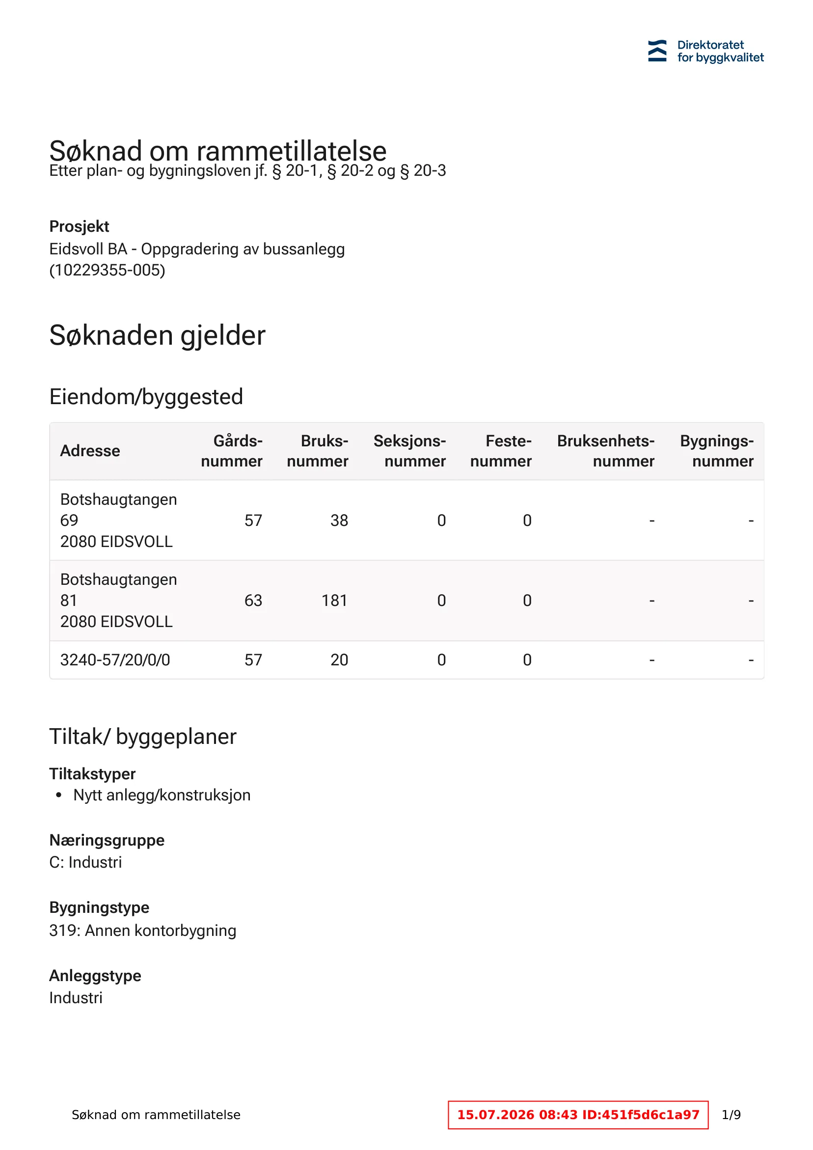 Søknad om rammetillatelse