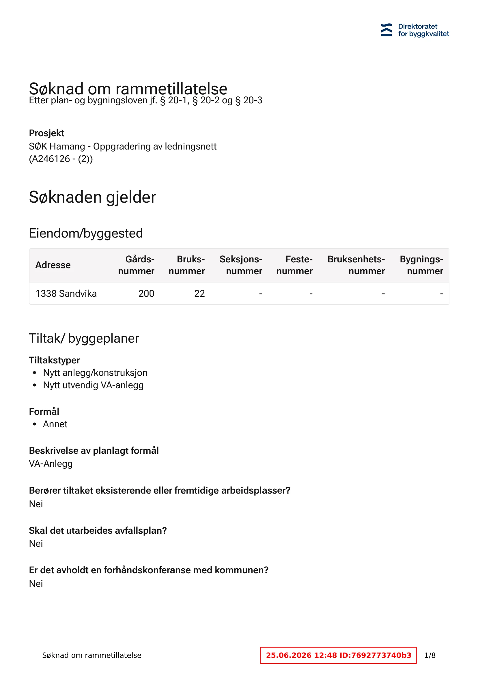 Søknad om rammetillatelse