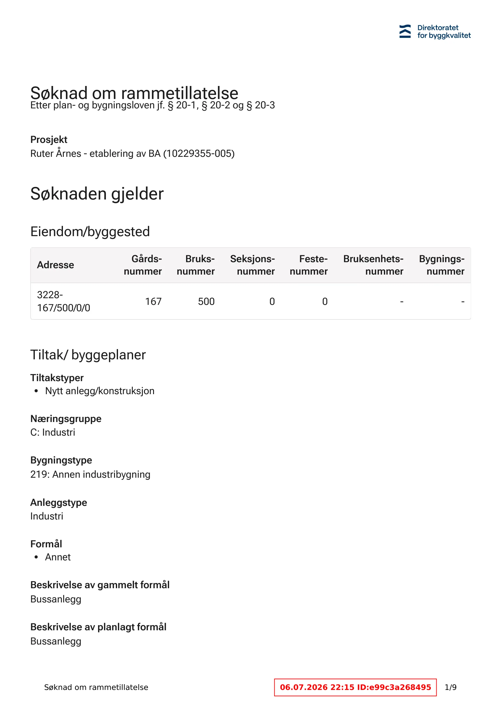 Søknad om rammetillatelse
