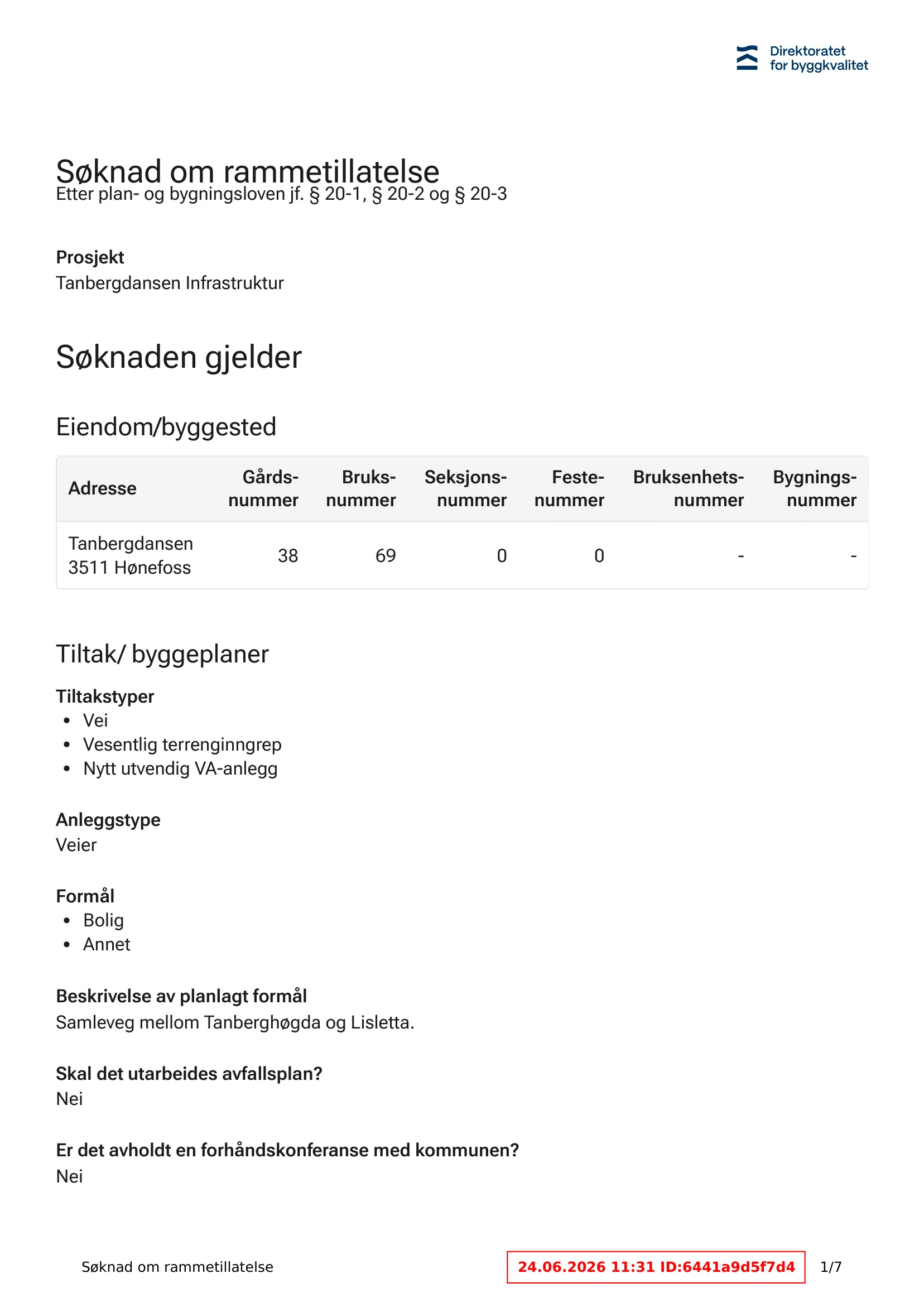Søknad om rammetillatelse