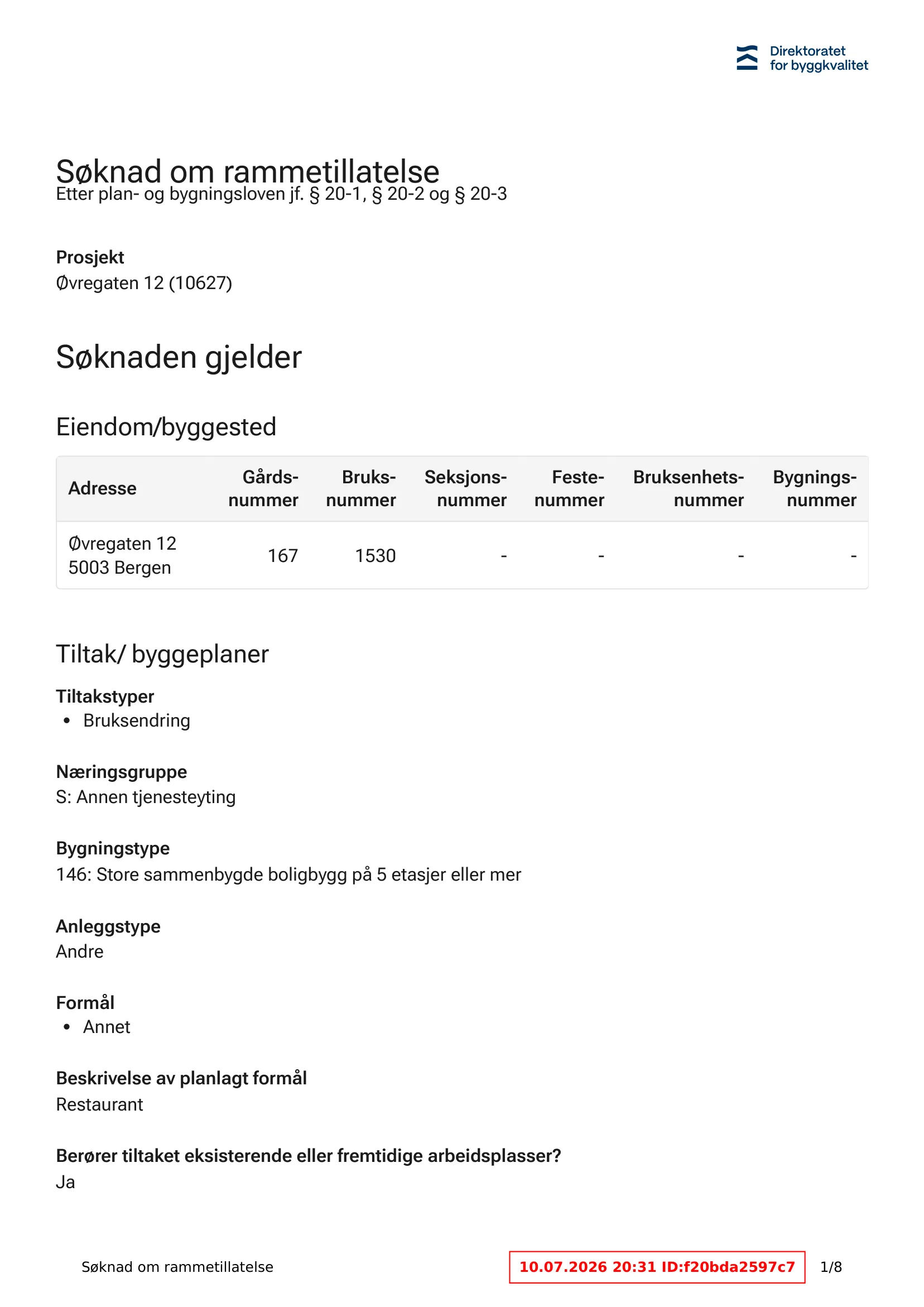 Søknad om rammetillatelse