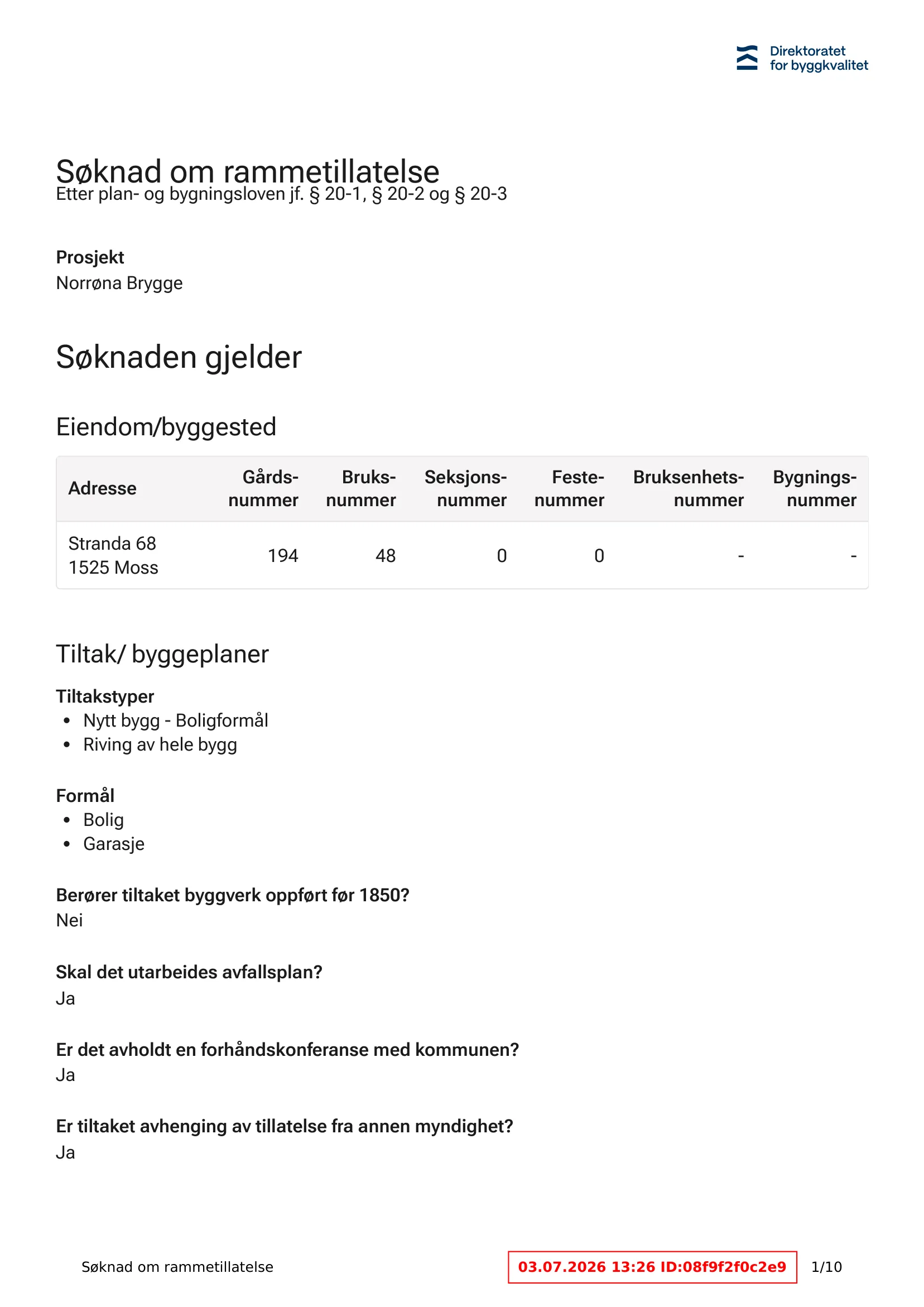 Søknad om rammetillatelse