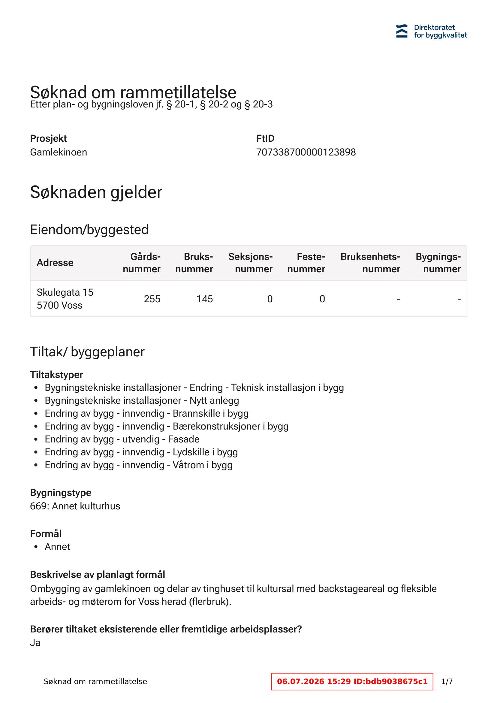 Søknad om rammetillatelse