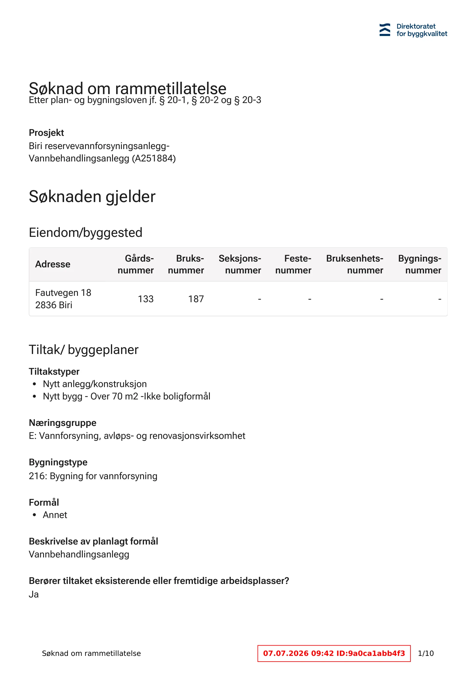 Søknad om rammetillatelse