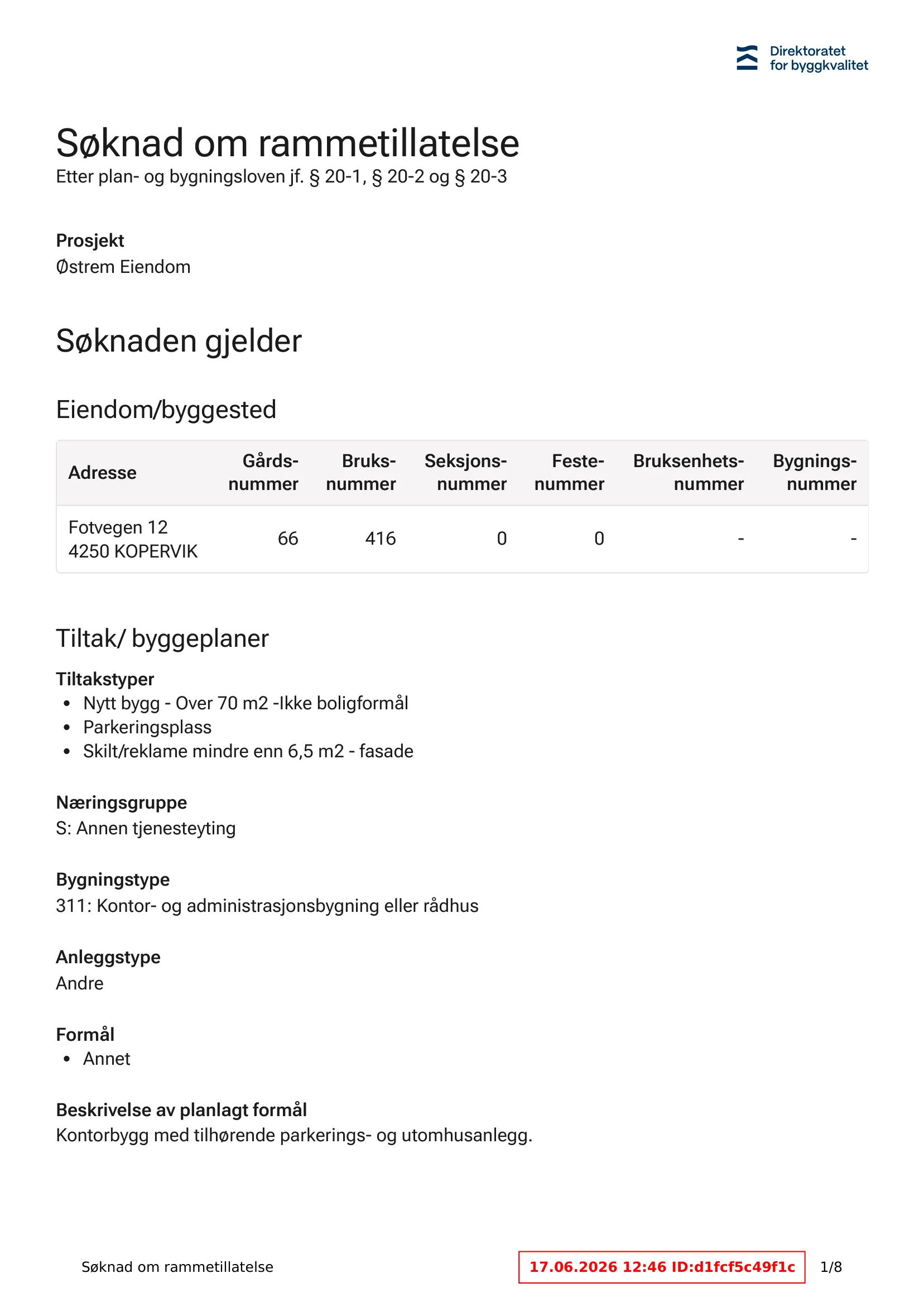 Søknad om rammetillatelse
