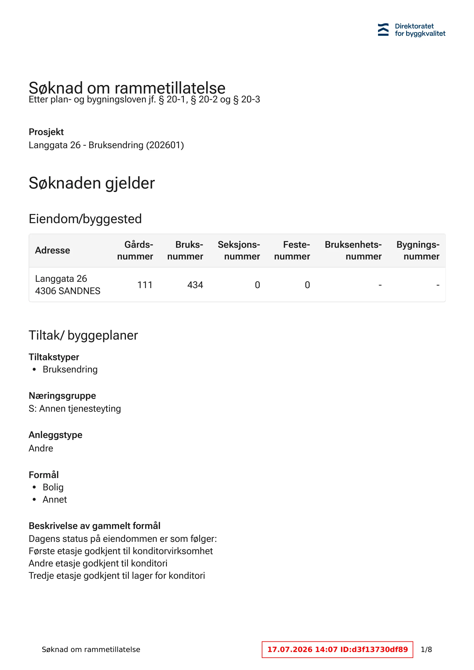 Søknad om rammetillatelse