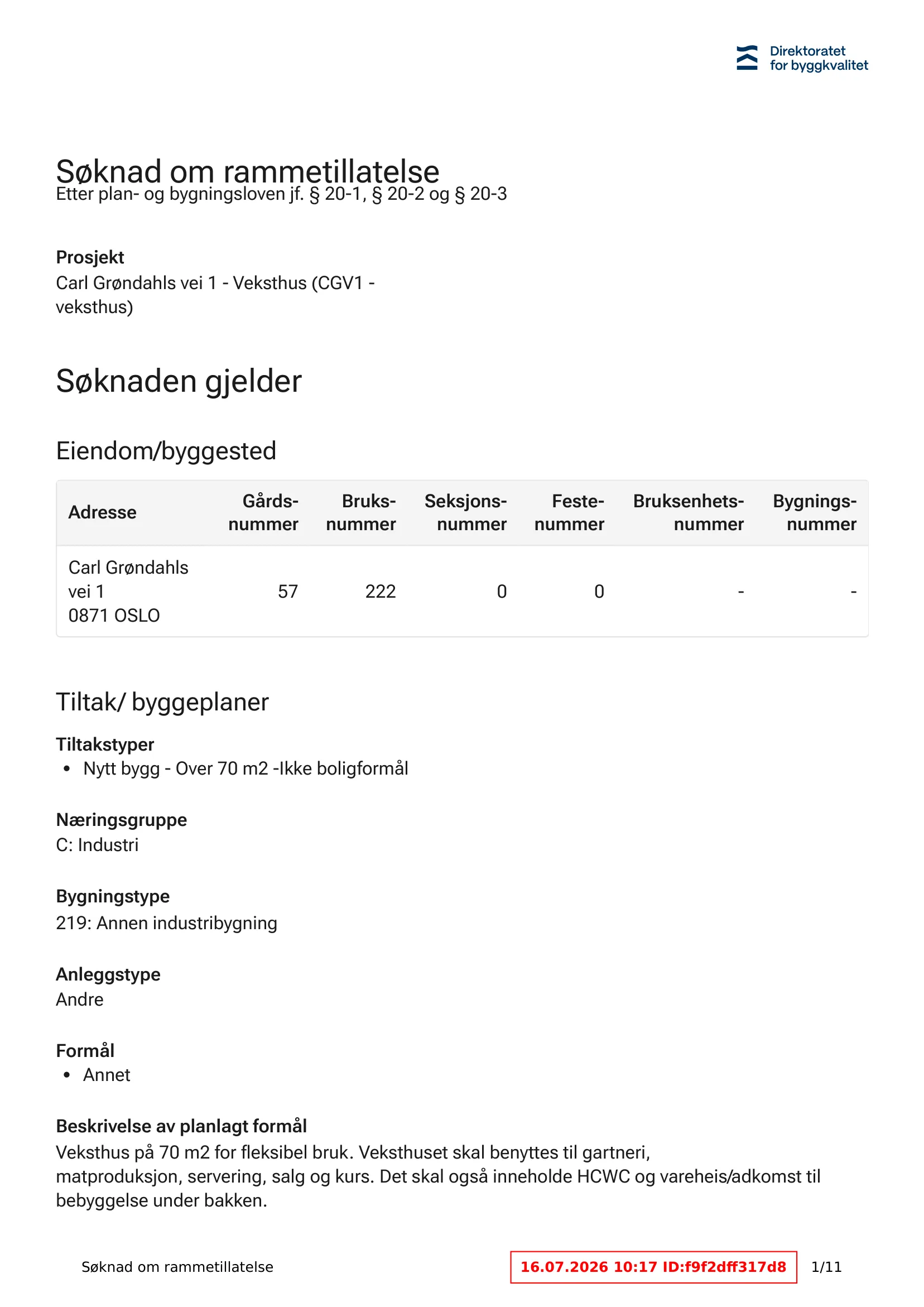 Søknad om rammetillatelse