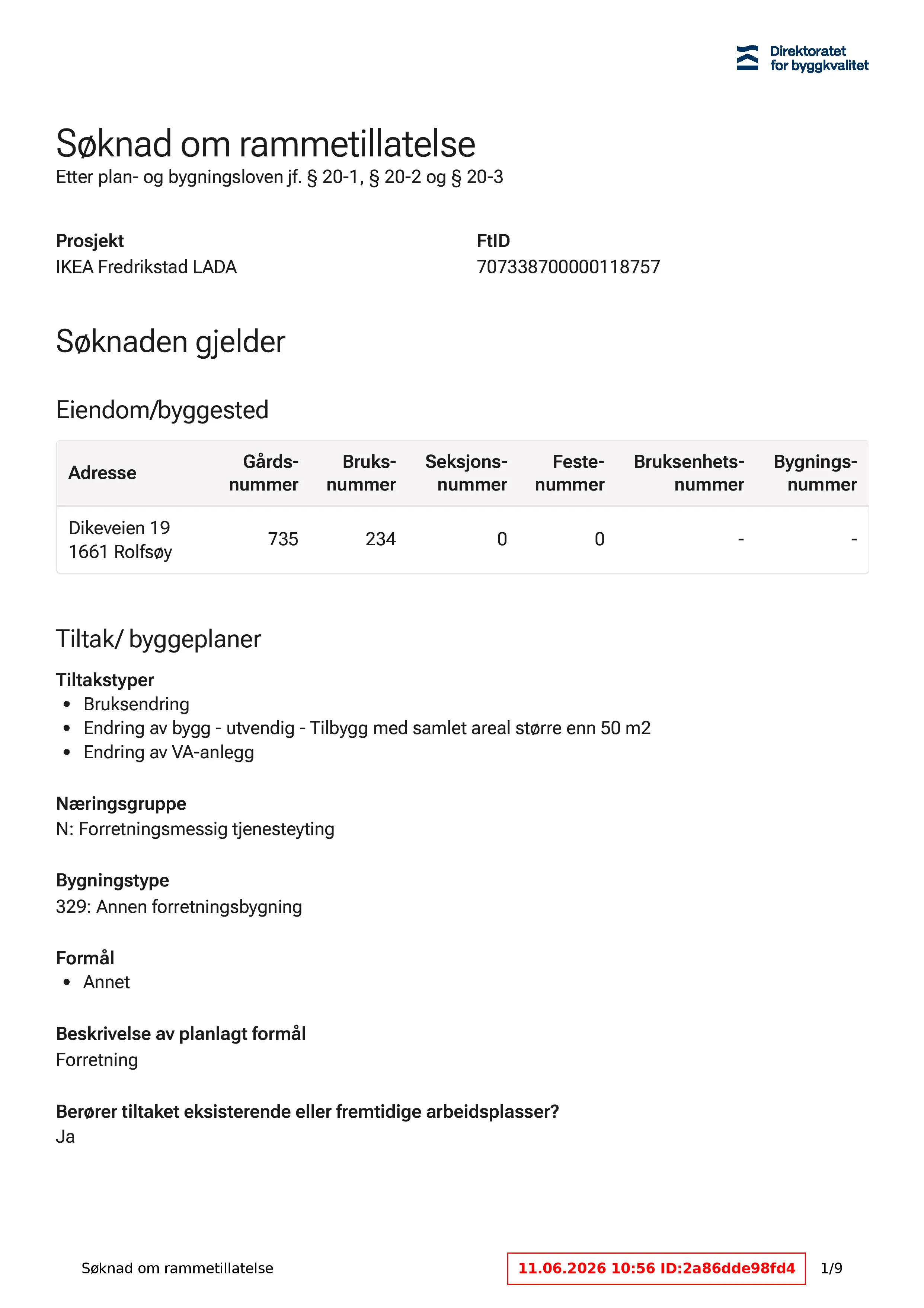 Søknad om rammetillatelse