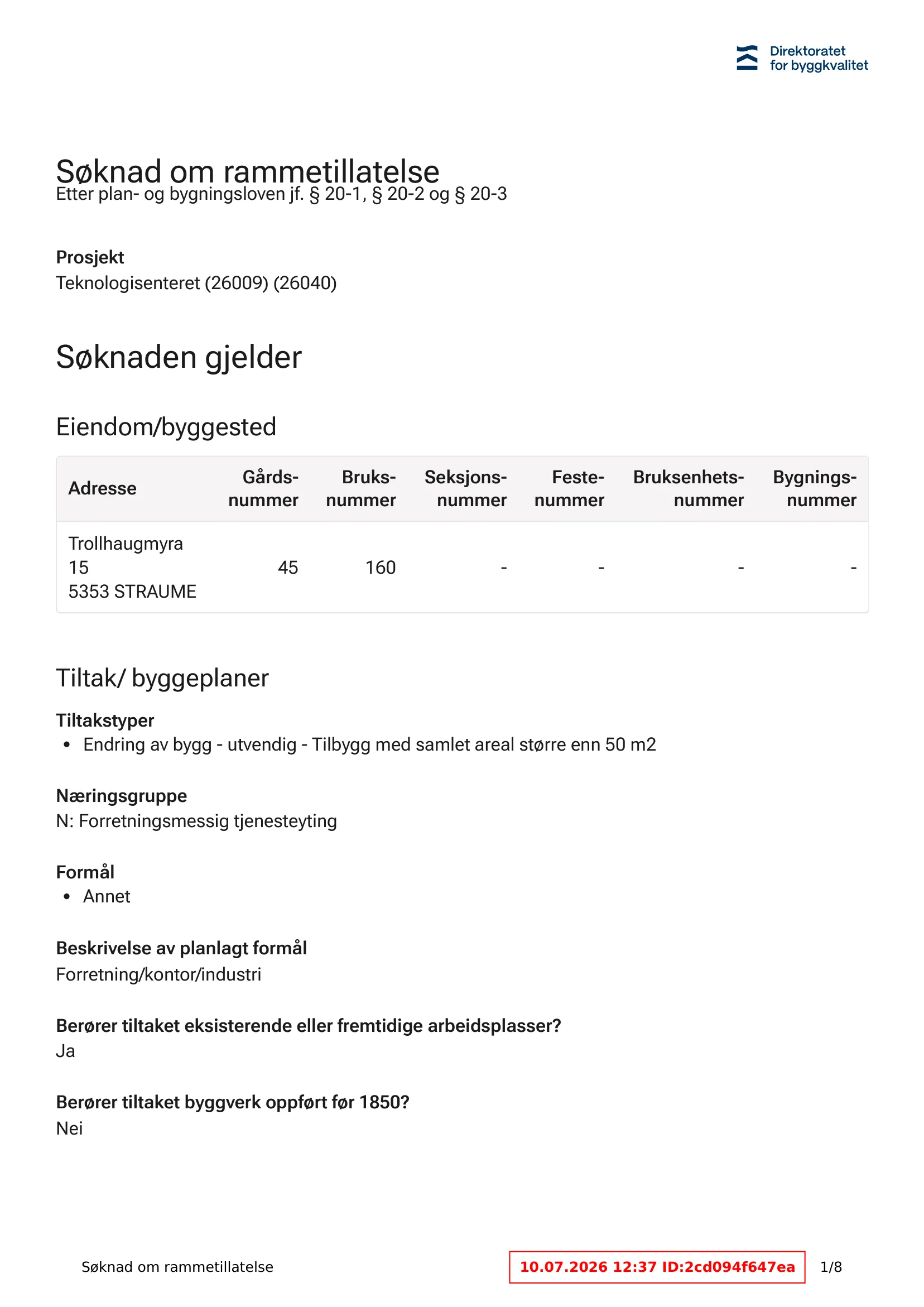 Søknad om rammetillatelse