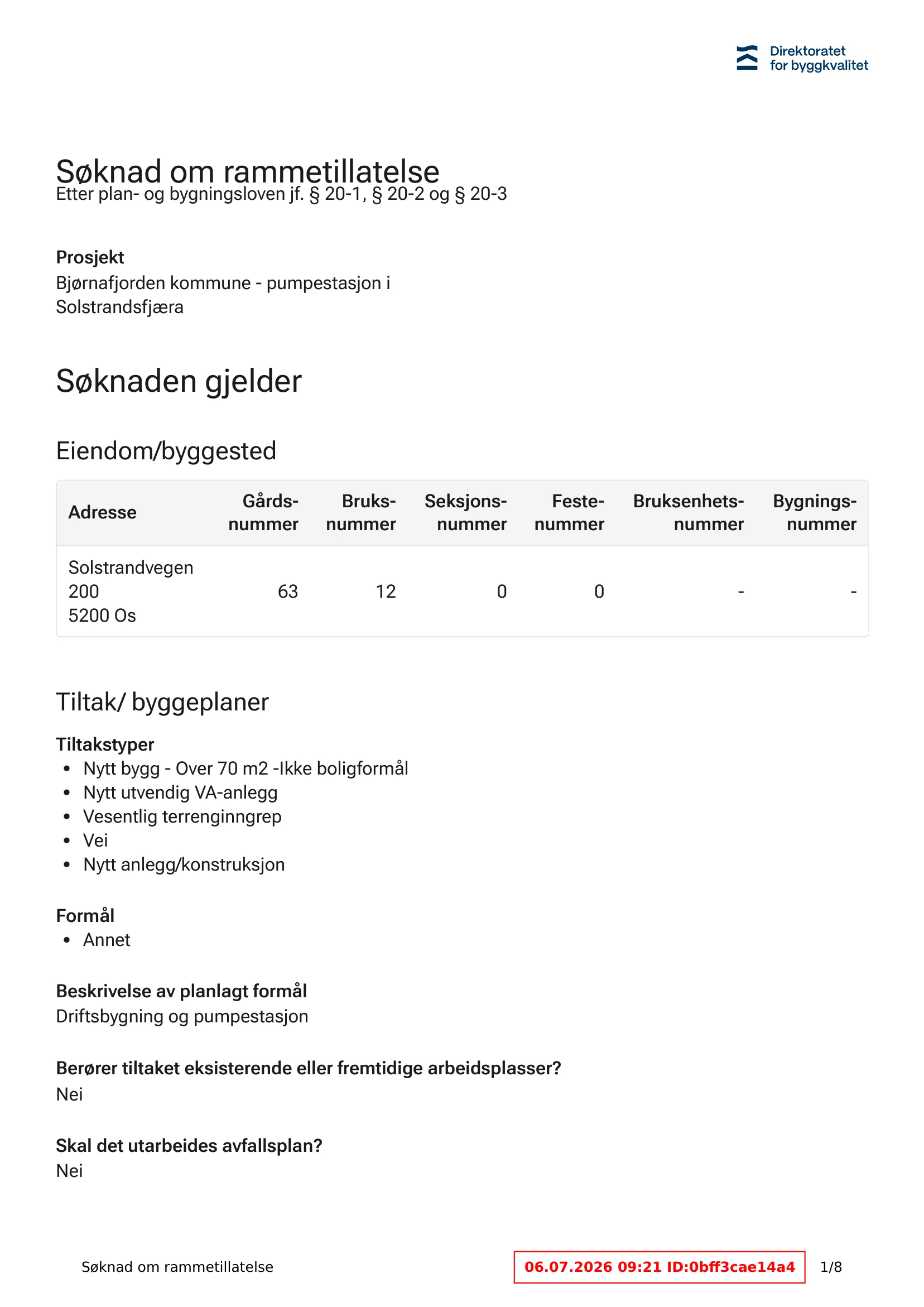 Søknad om rammetillatelse
