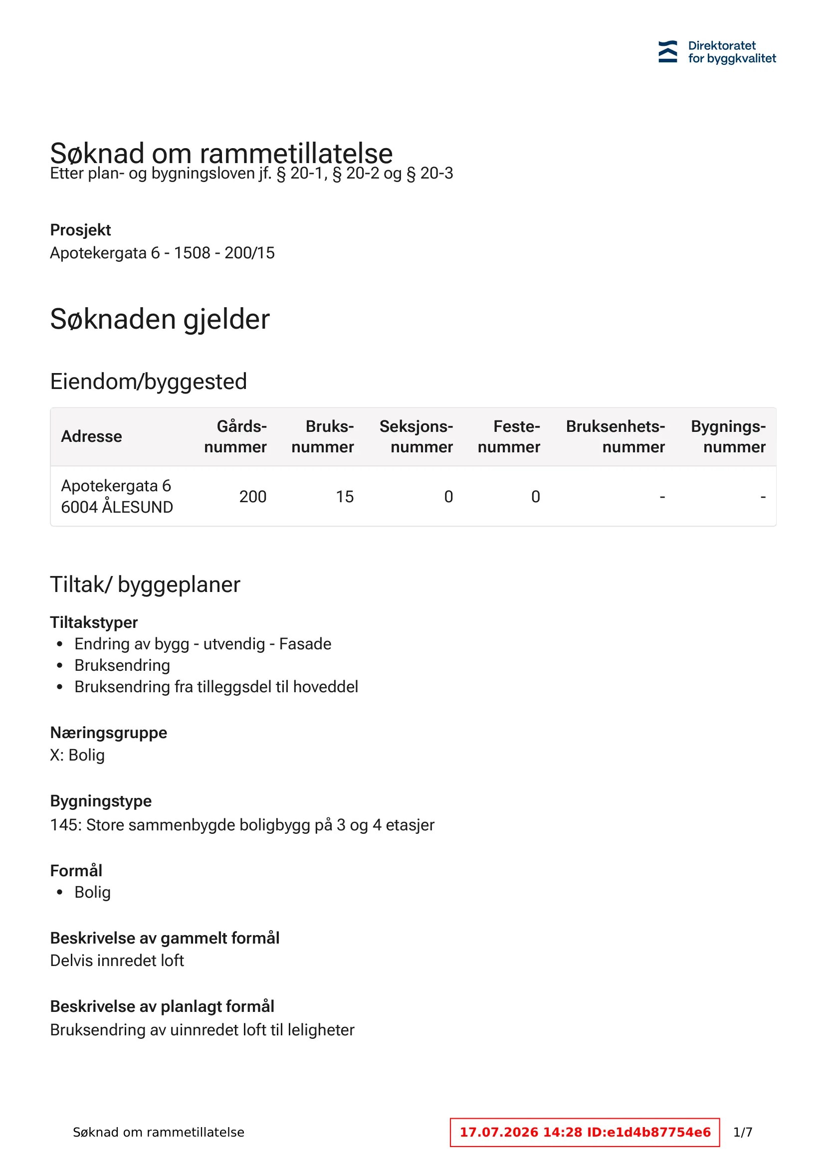 Søknad om rammetillatelse