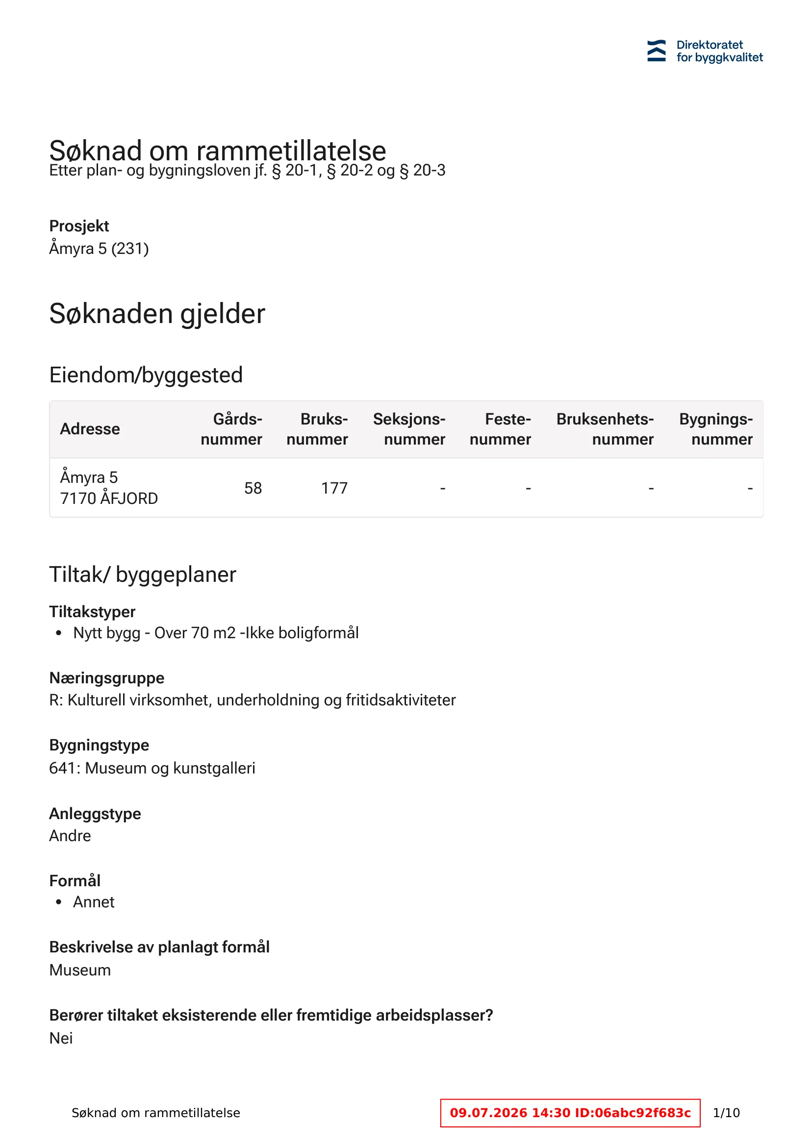 Søknad om rammetillatelse