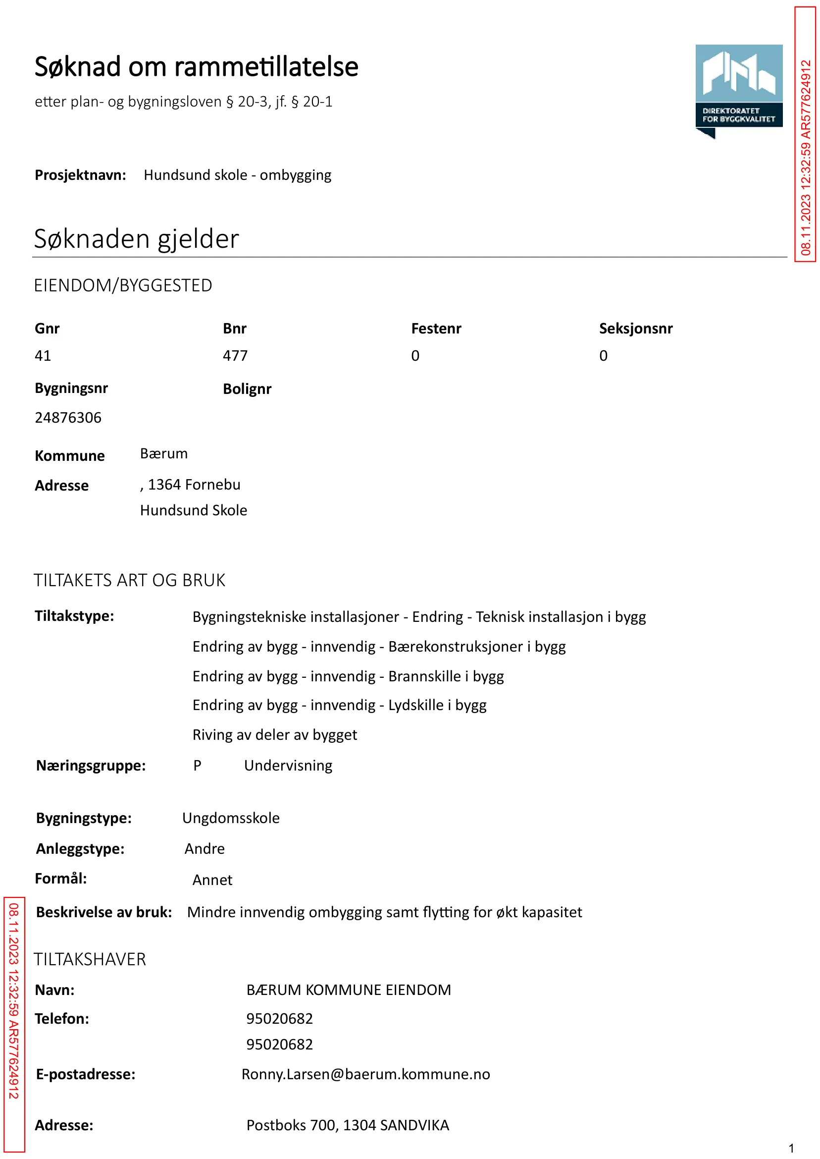 Søknad om rammetillatelse