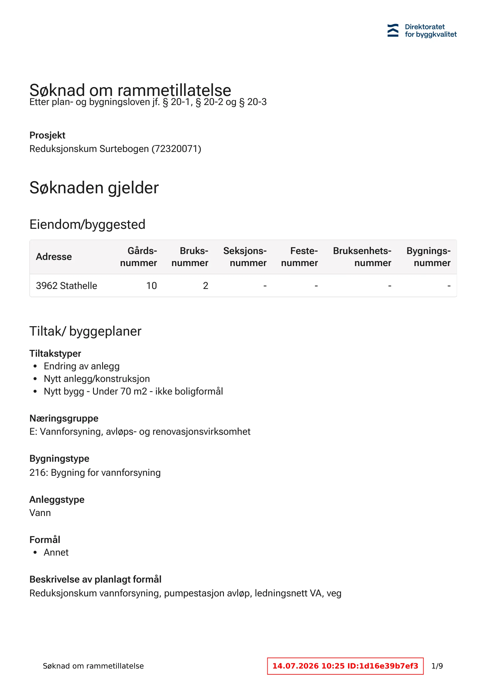 Søknad om rammetillatelse
