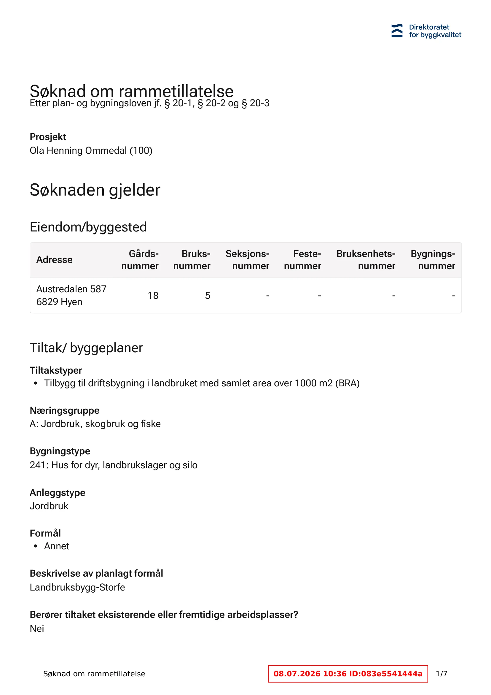 Søknad om rammetillatelse