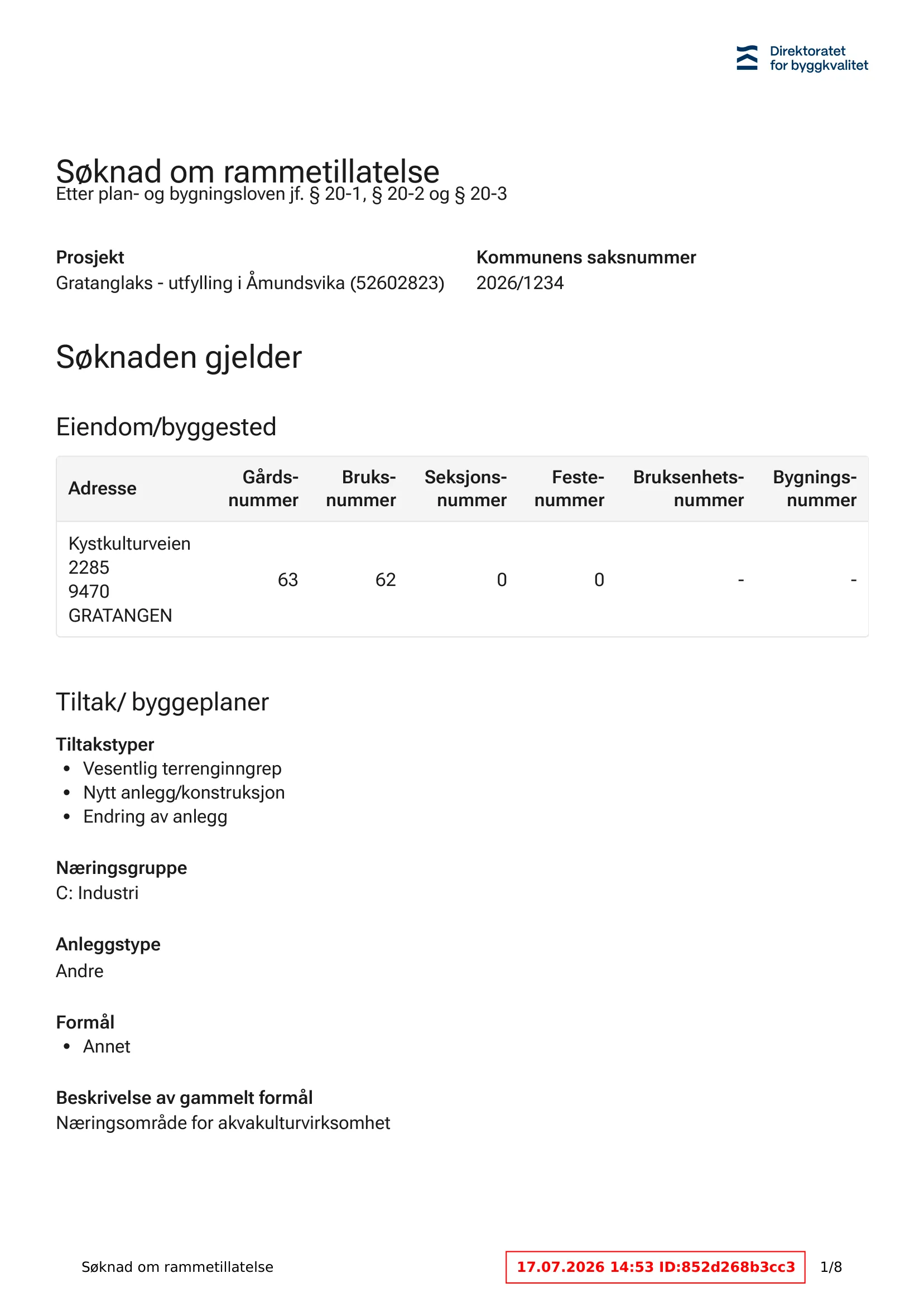 Søknad om rammetillatelse