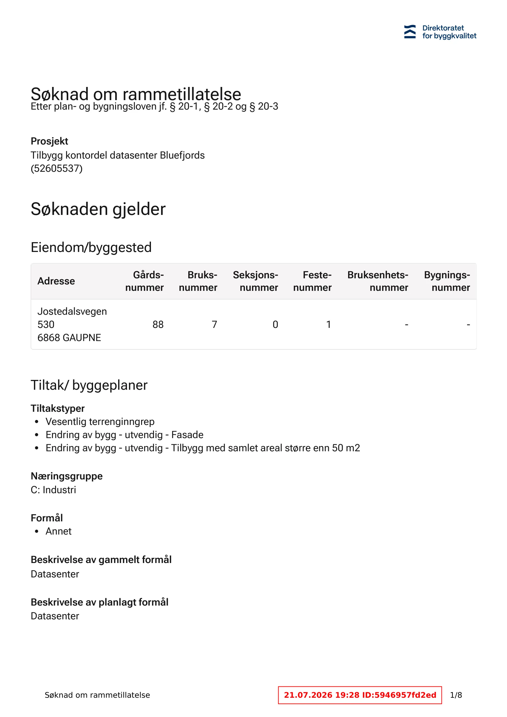 Søknad om rammetillatelse