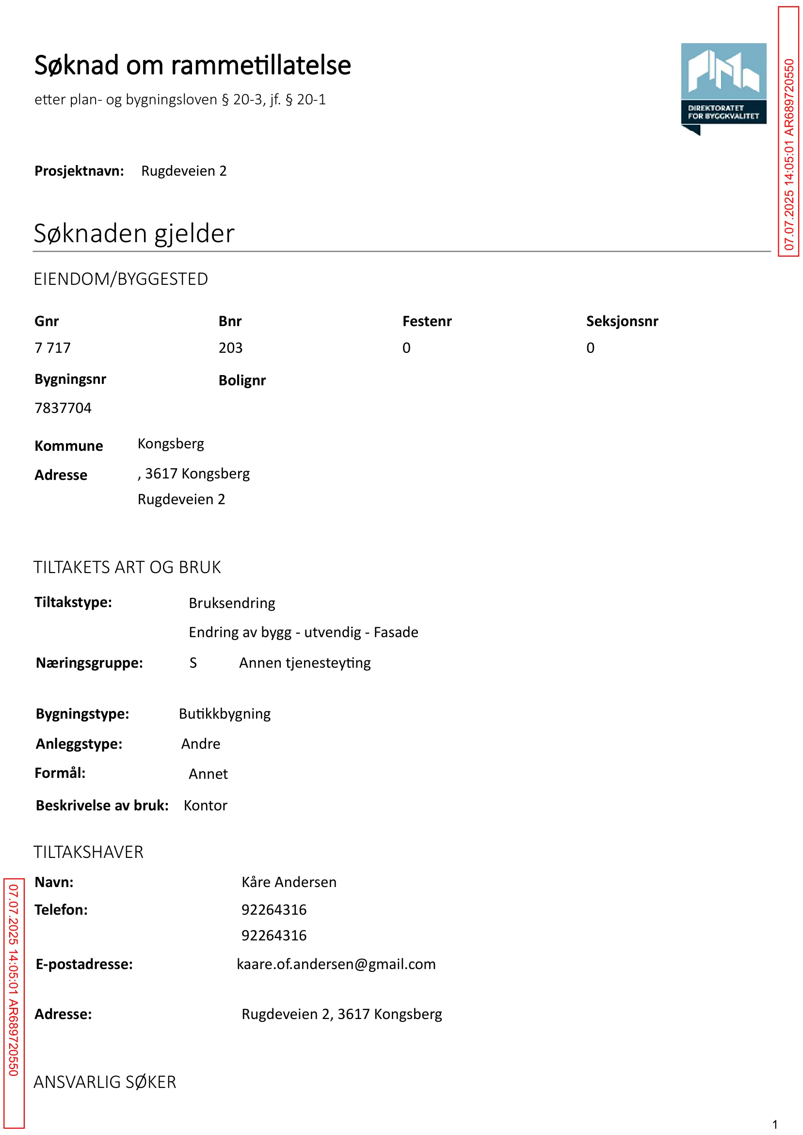 Søknad om rammetillatelse