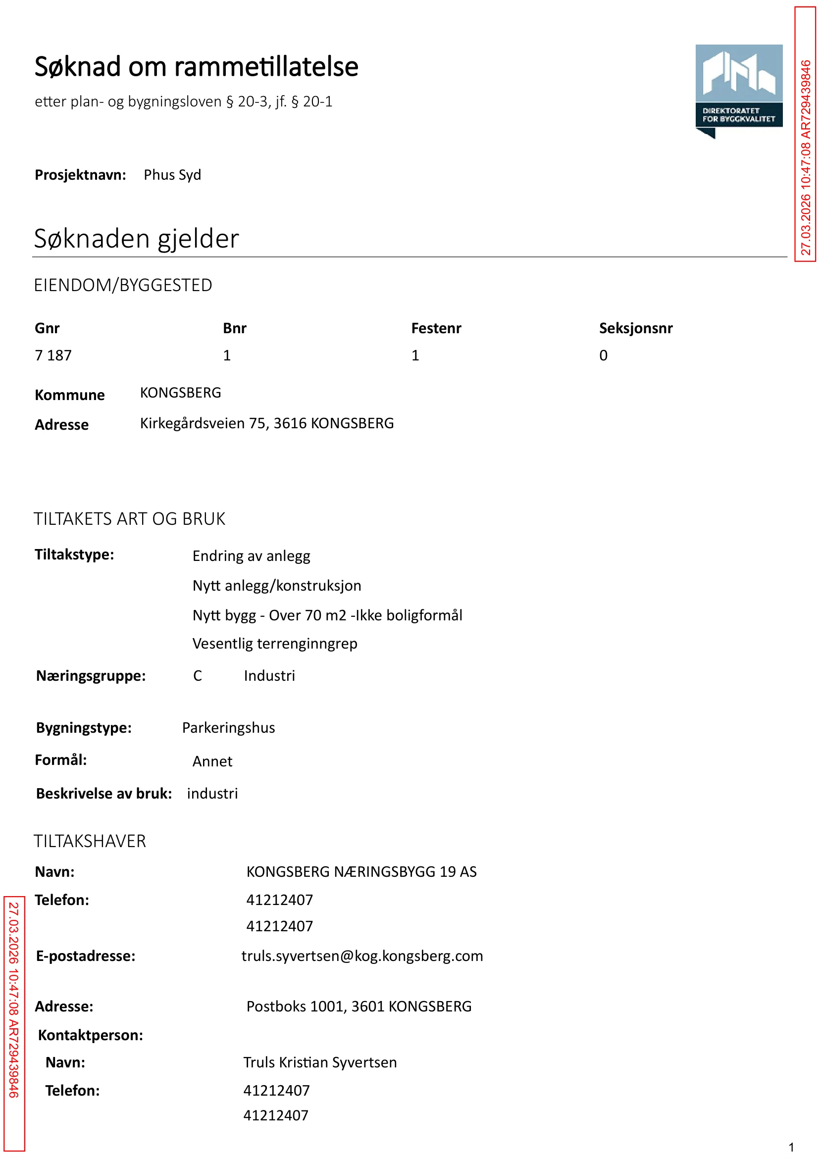 Søknad om rammetillatelse