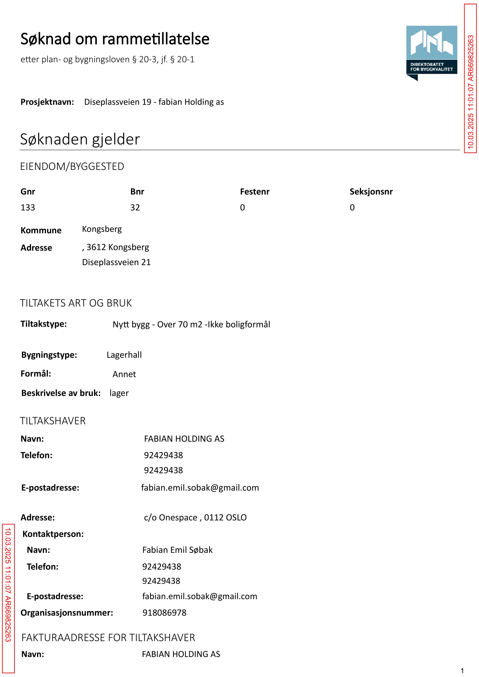 Søknad om rammetillatelse