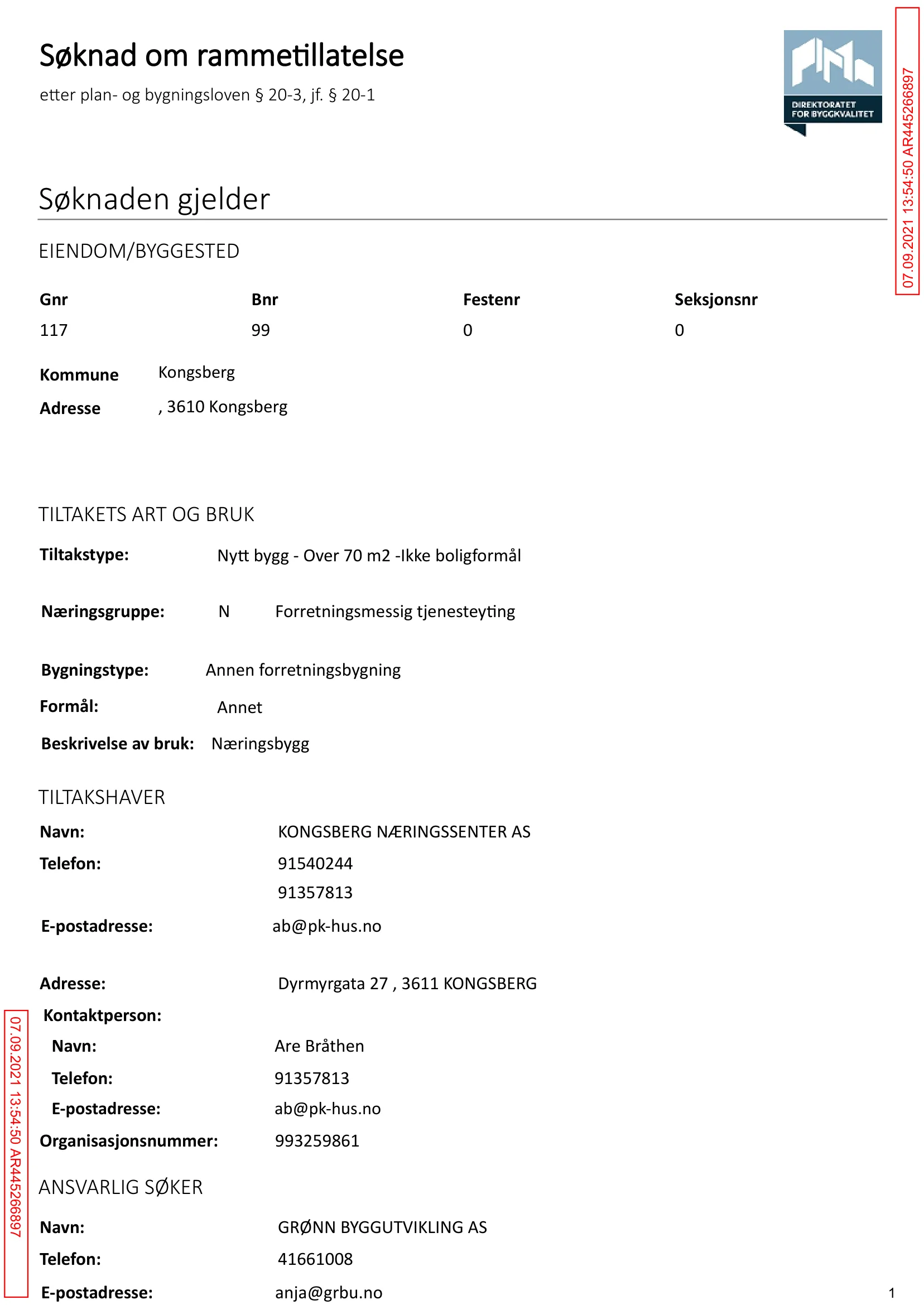 Søknad om rammetillatelse
