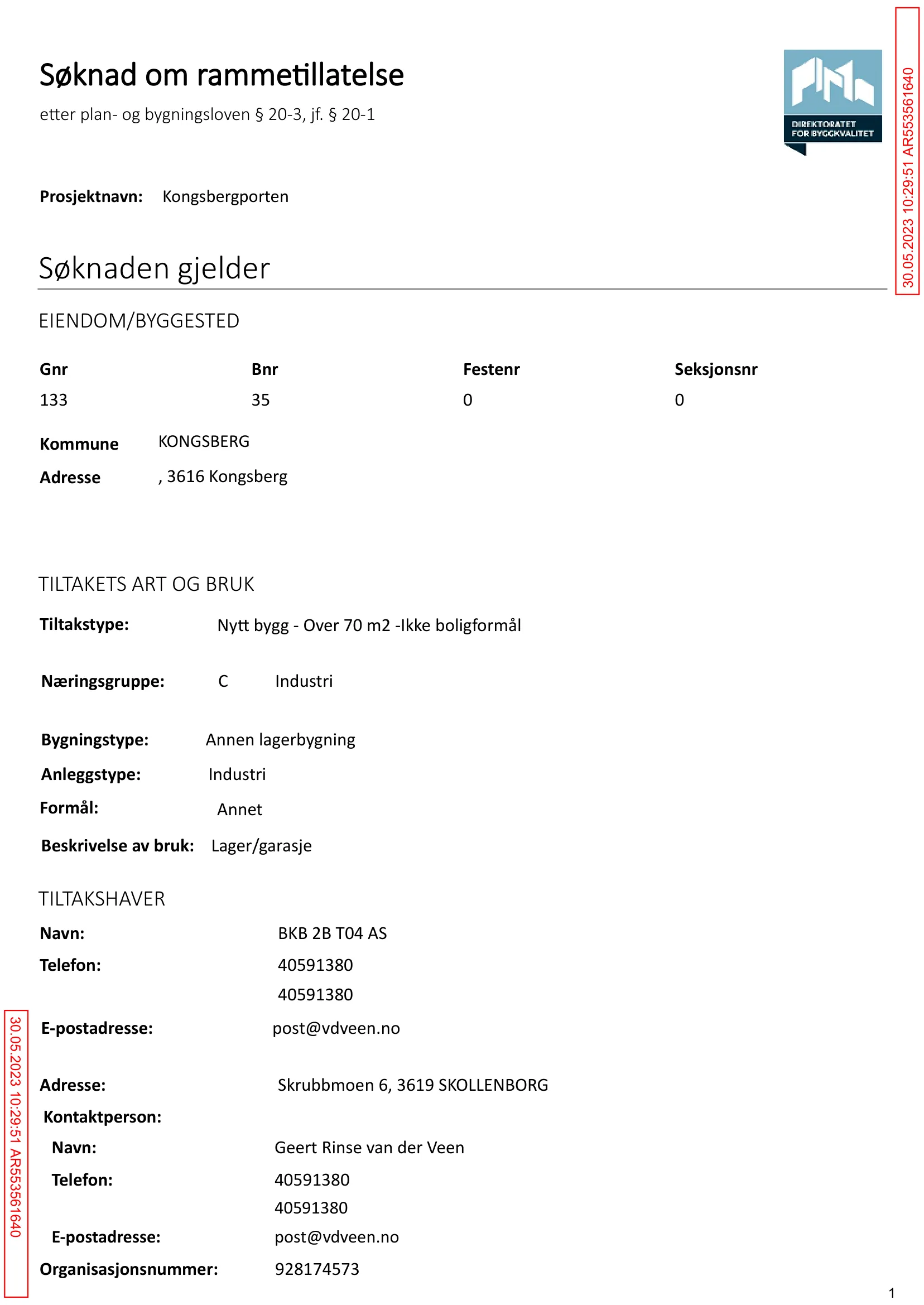 Søknad om rammetillatelse