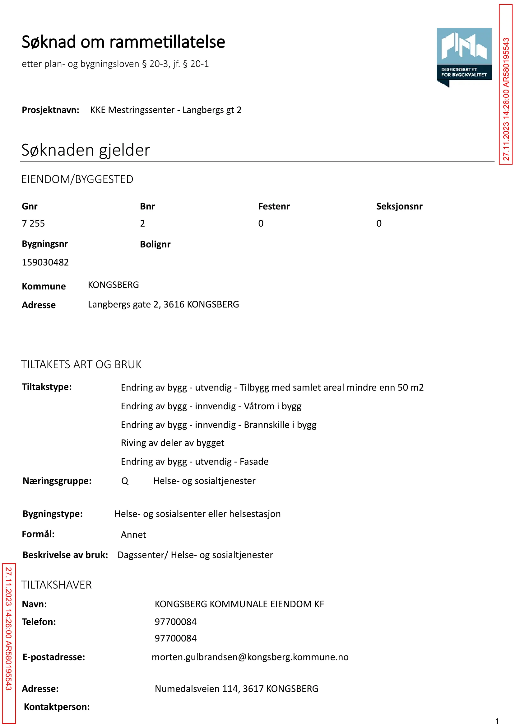 Søknad om rammetillatelse