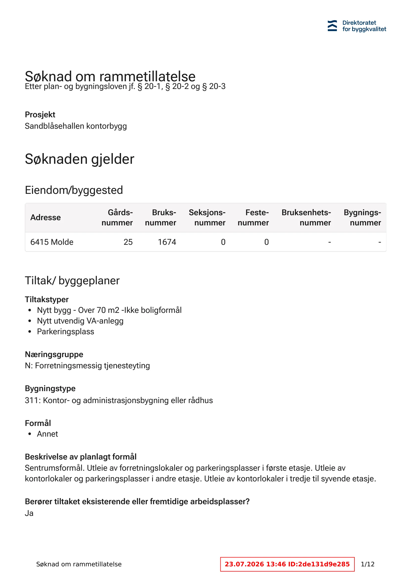 Søknad om rammetillatelse