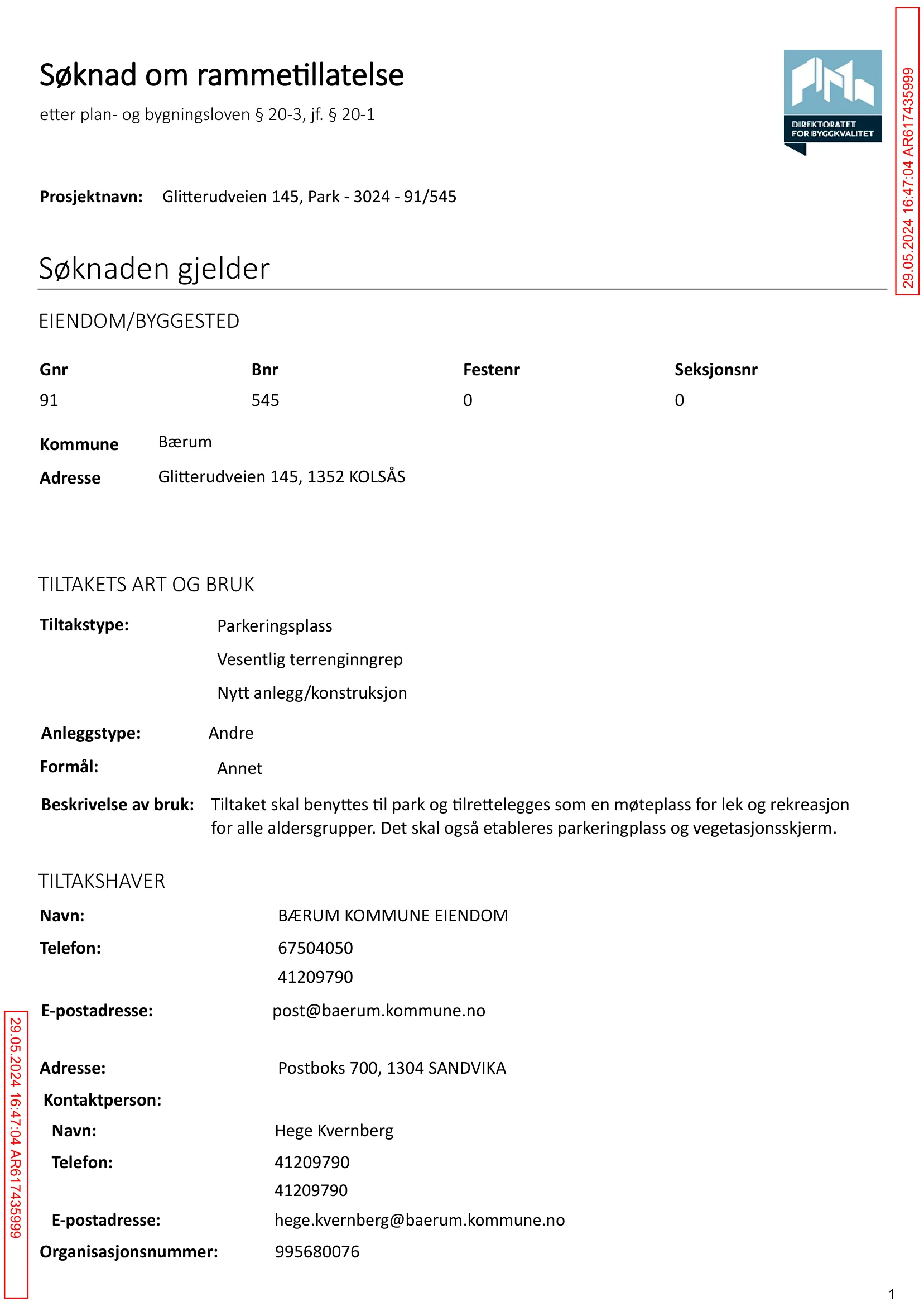 Søknad om rammetillatelse