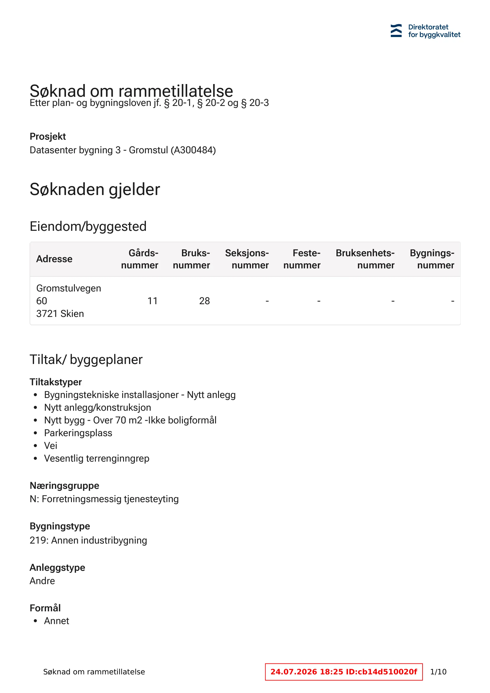 Søknad om rammetillatelse