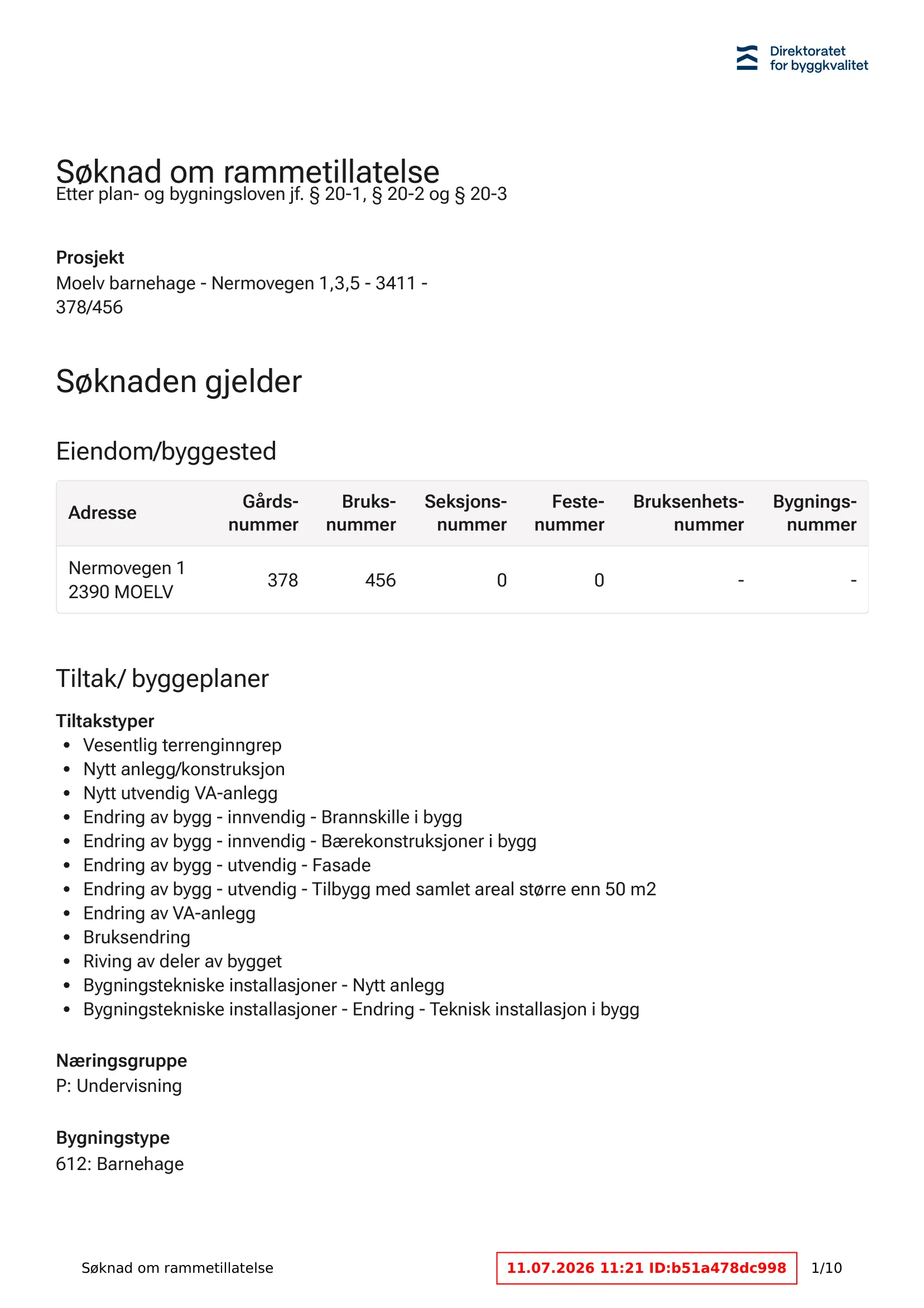 Søknad om rammetillatelse