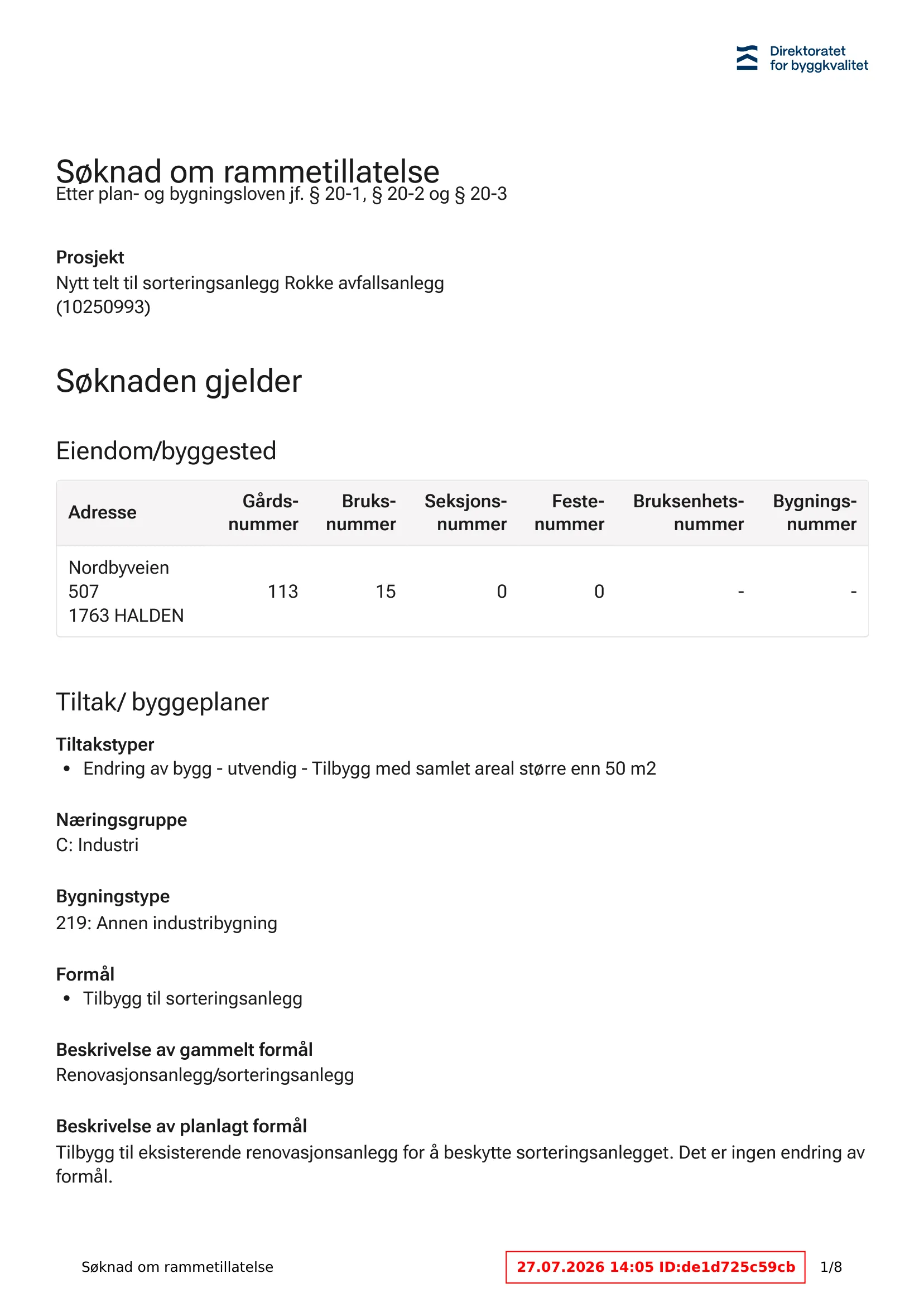 Søknad om rammetillatelse