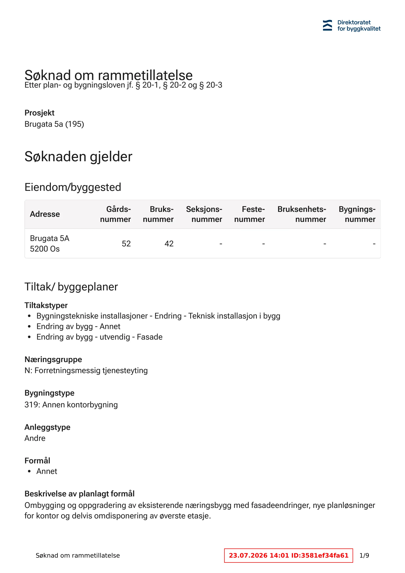 Søknad om rammetillatelse