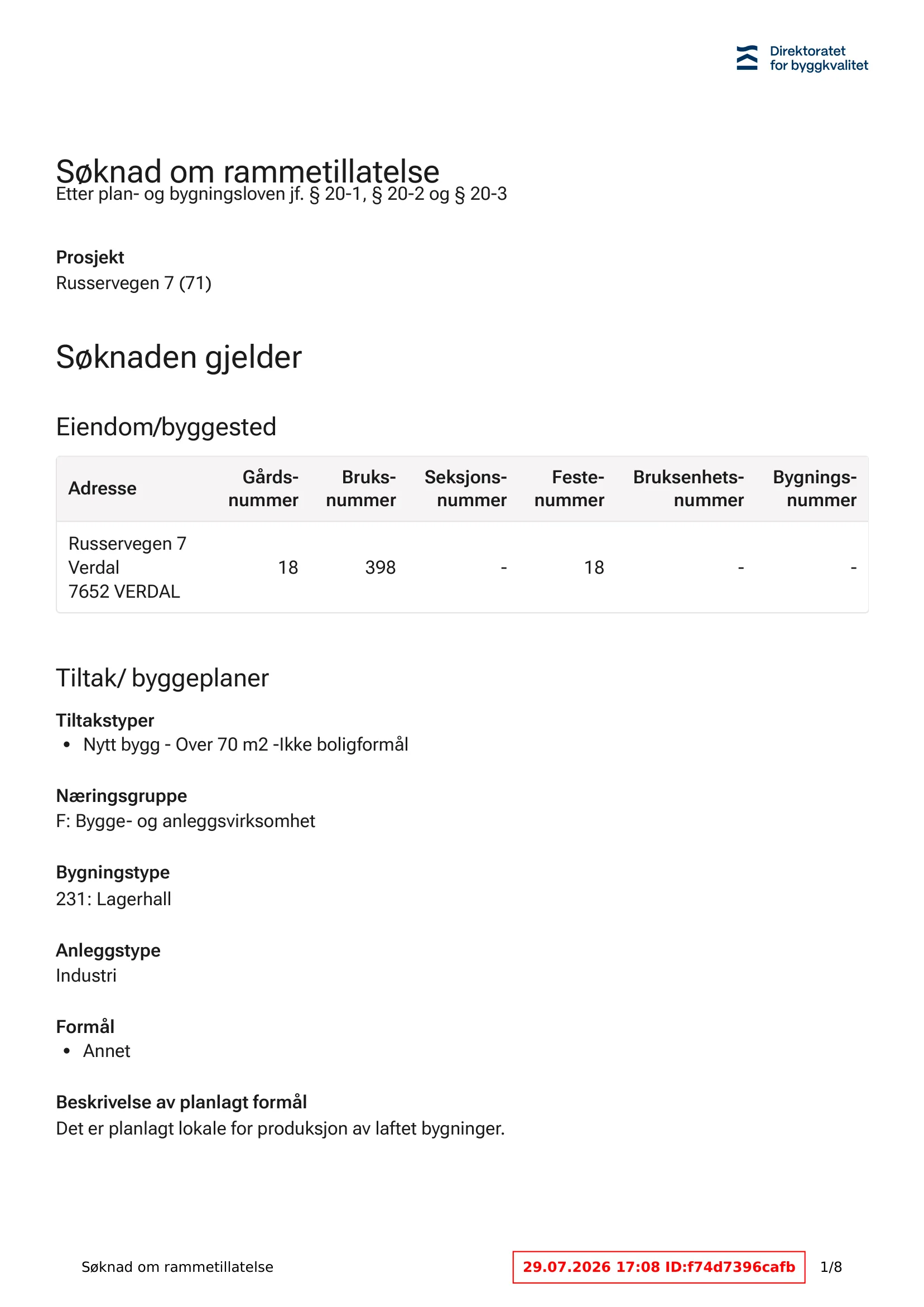 Søknad om rammetillatelse