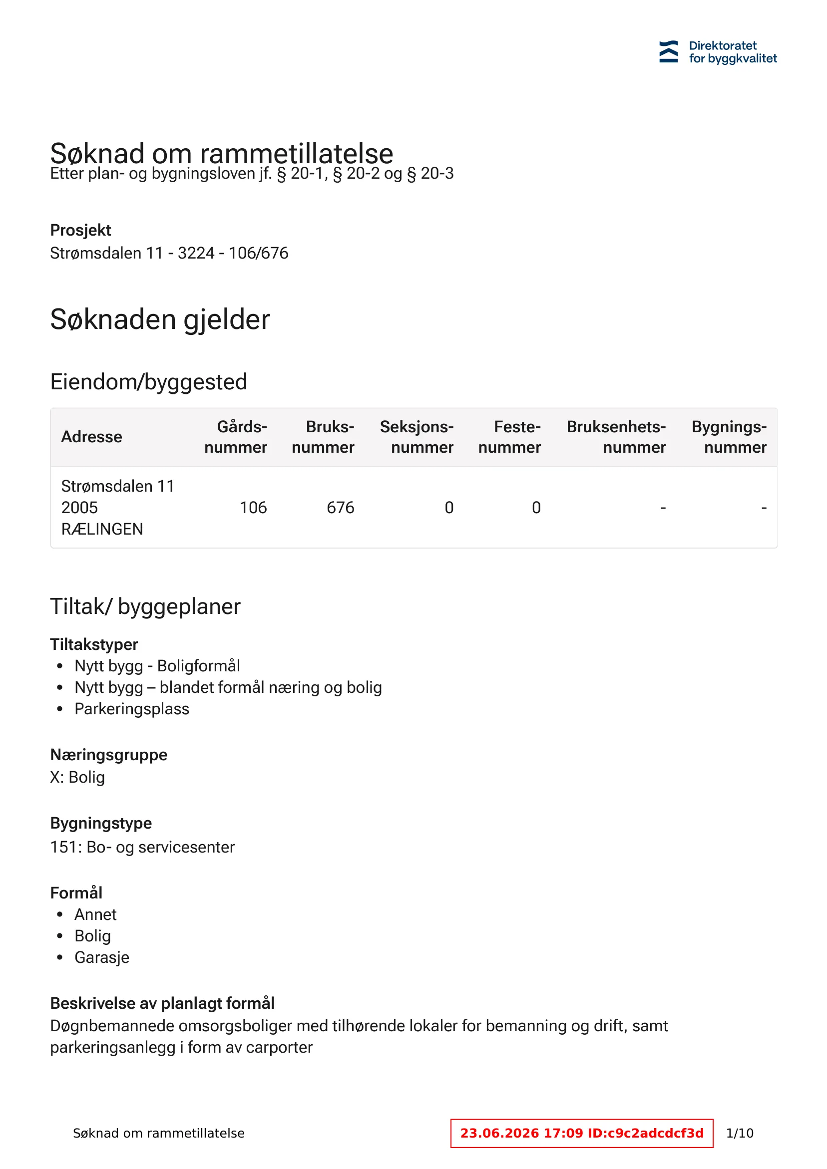 Søknad om rammetillatelse