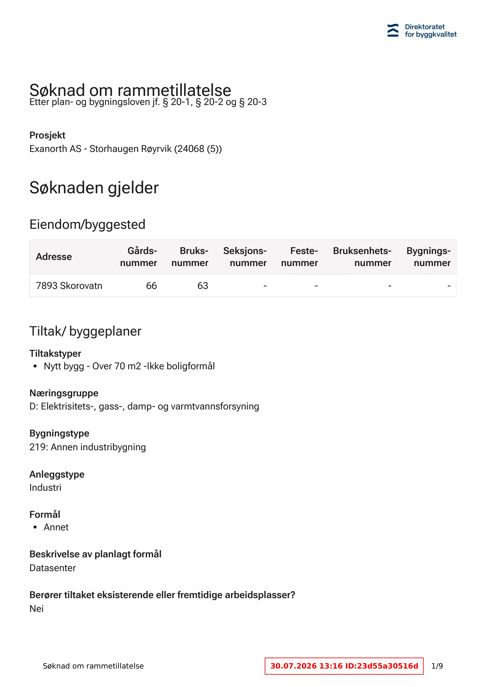 Søknad om rammetillatelse