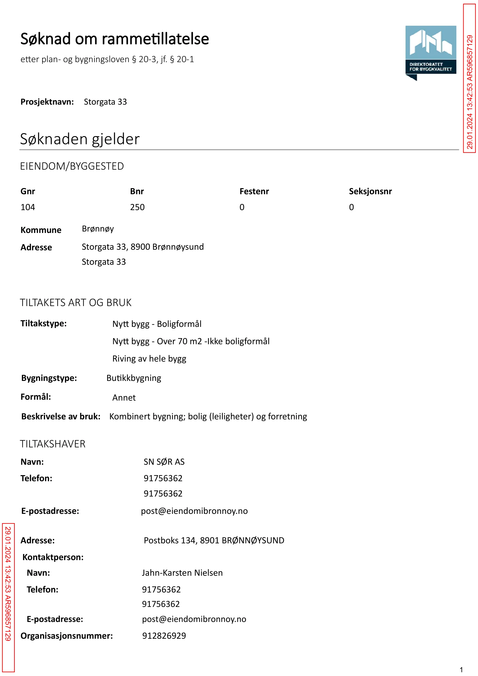 Søknad om rammetillatelse
