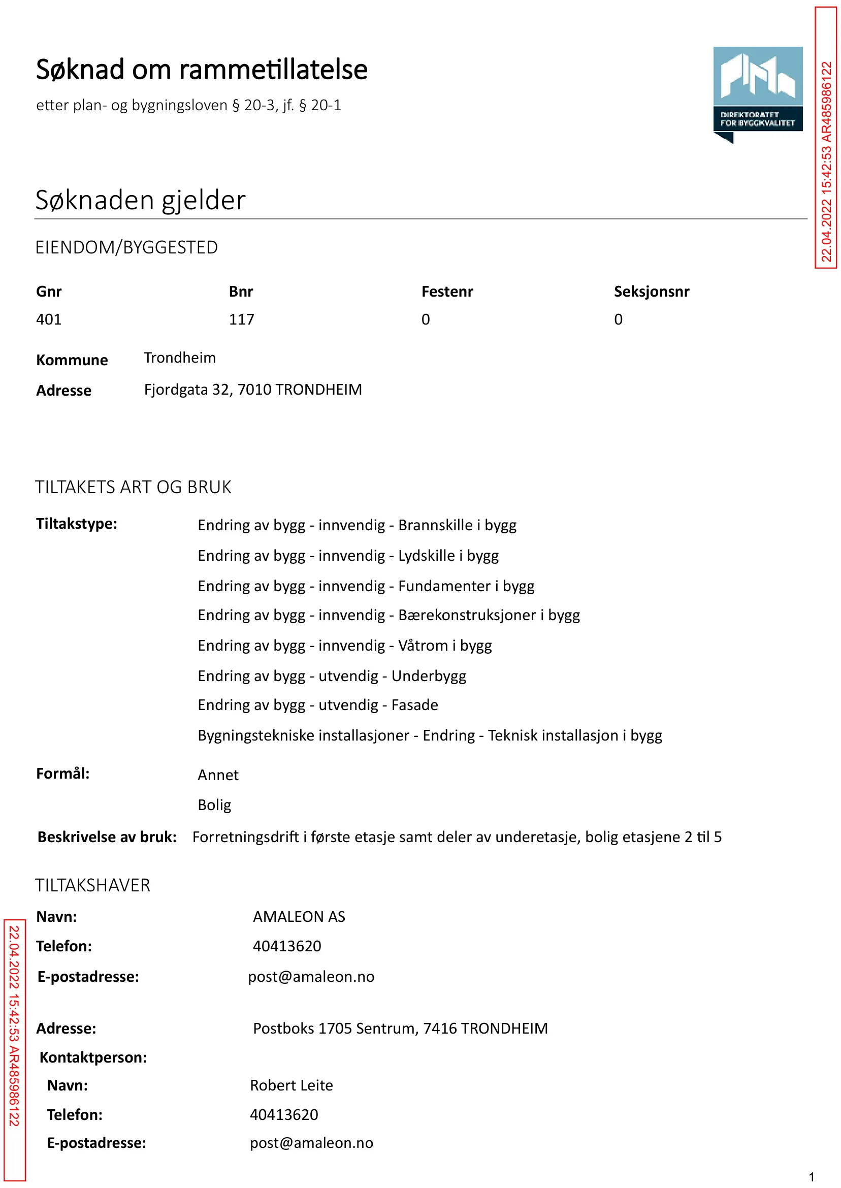 Søknad om rammetillatelse