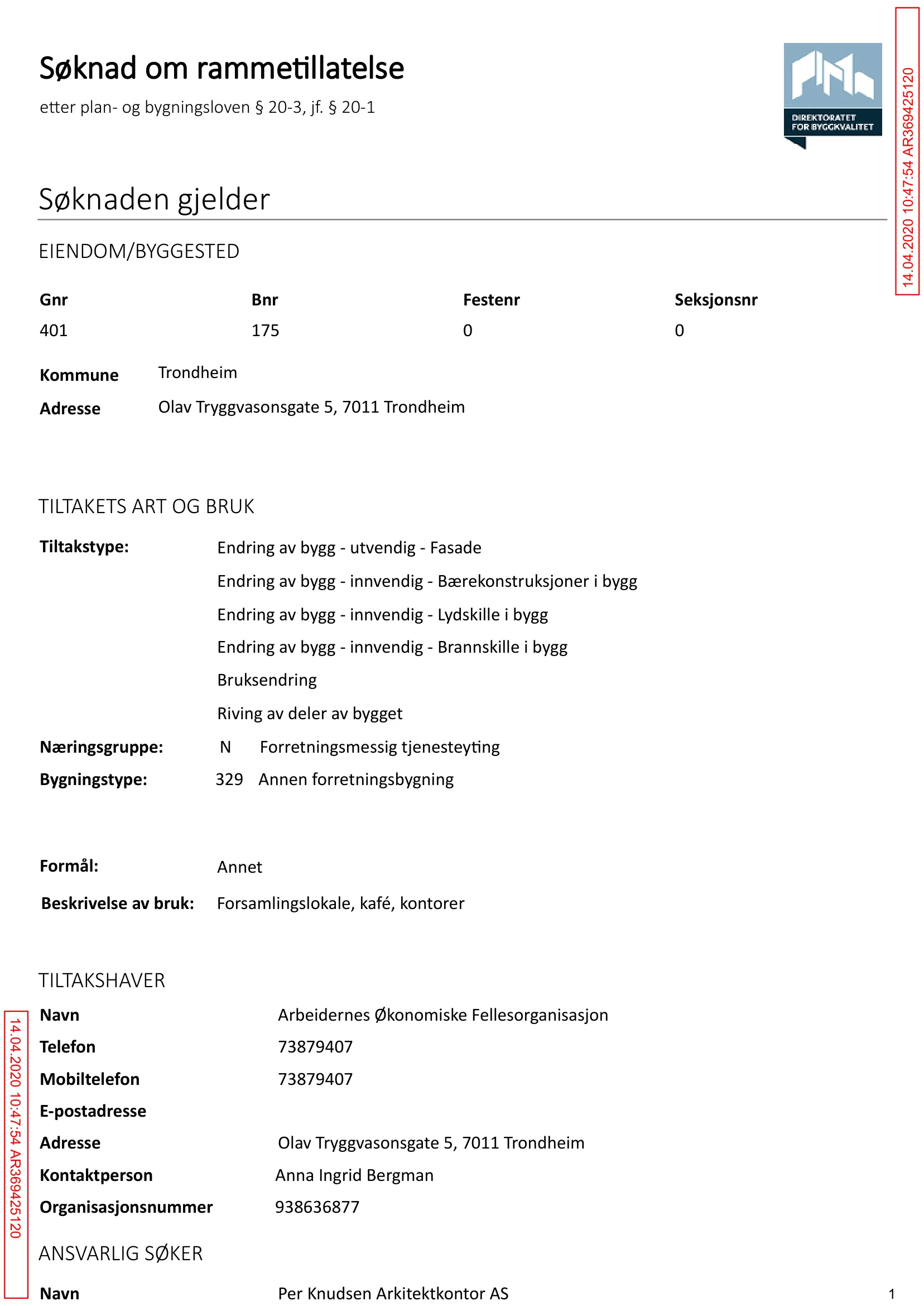 Søknad om rammetillatelse