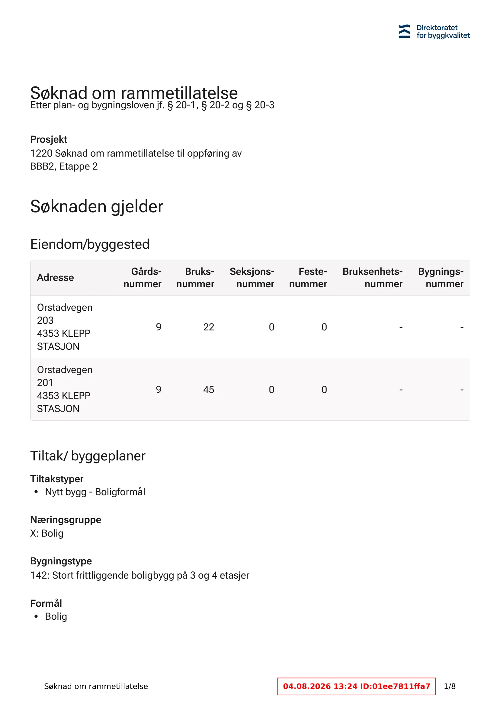 Søknad om rammetillatelse
