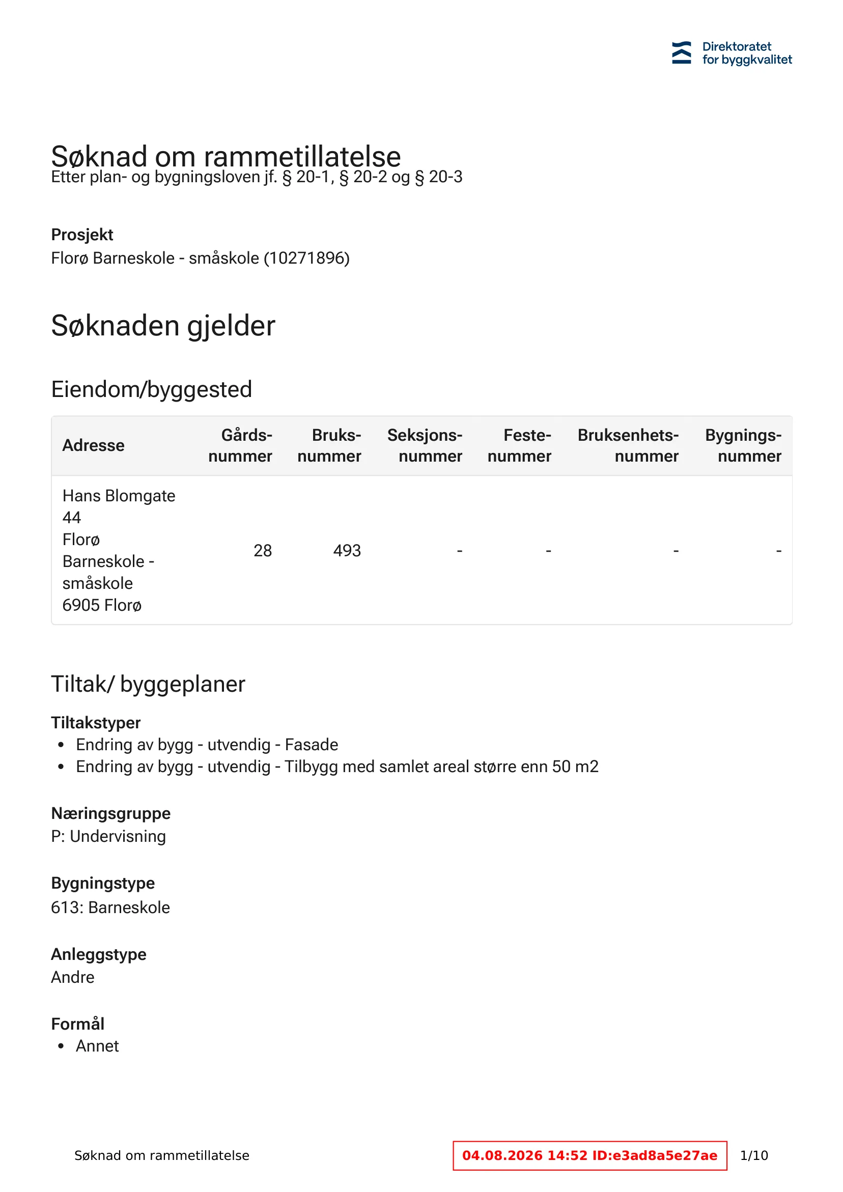Søknad om rammetillatelse