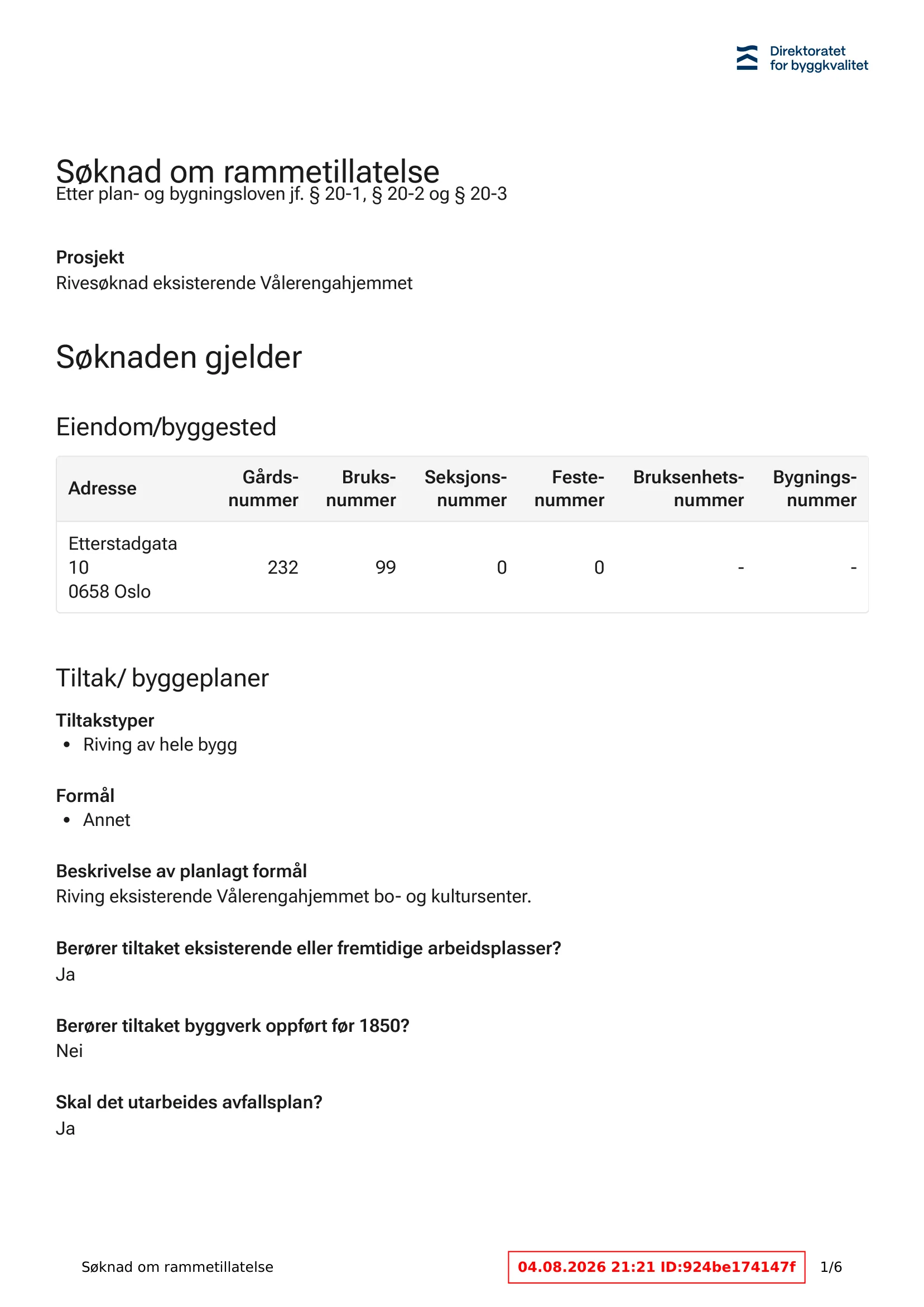 Søknad om rammetillatelse