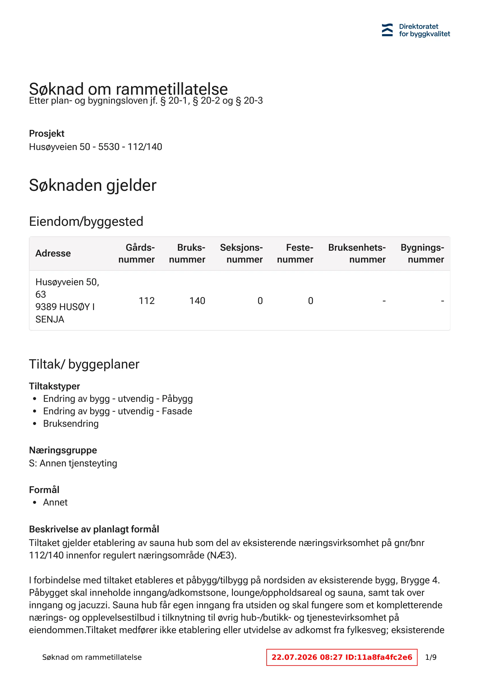 Søknad om rammetillatelse