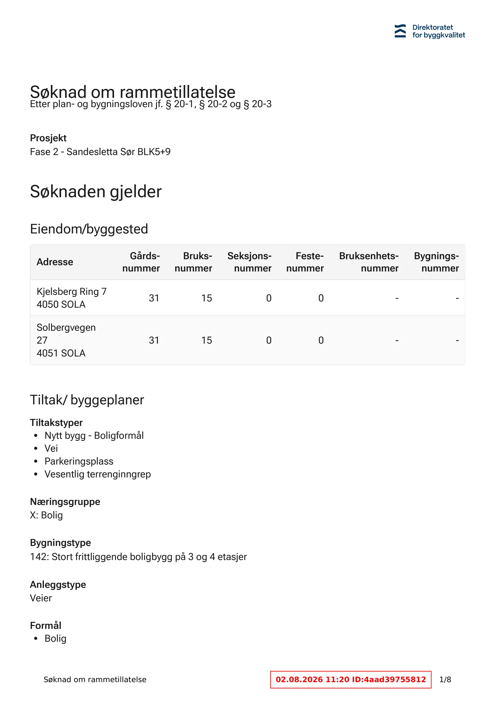 Søknad om rammetillatelse