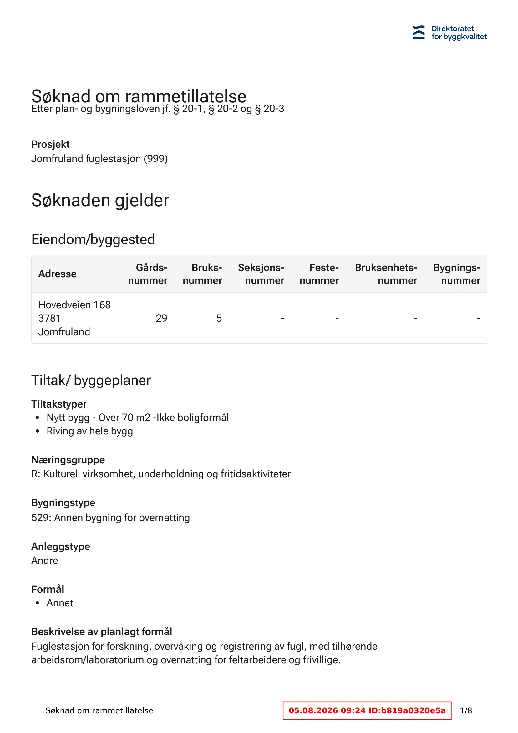 Søknad om rammetillatelse