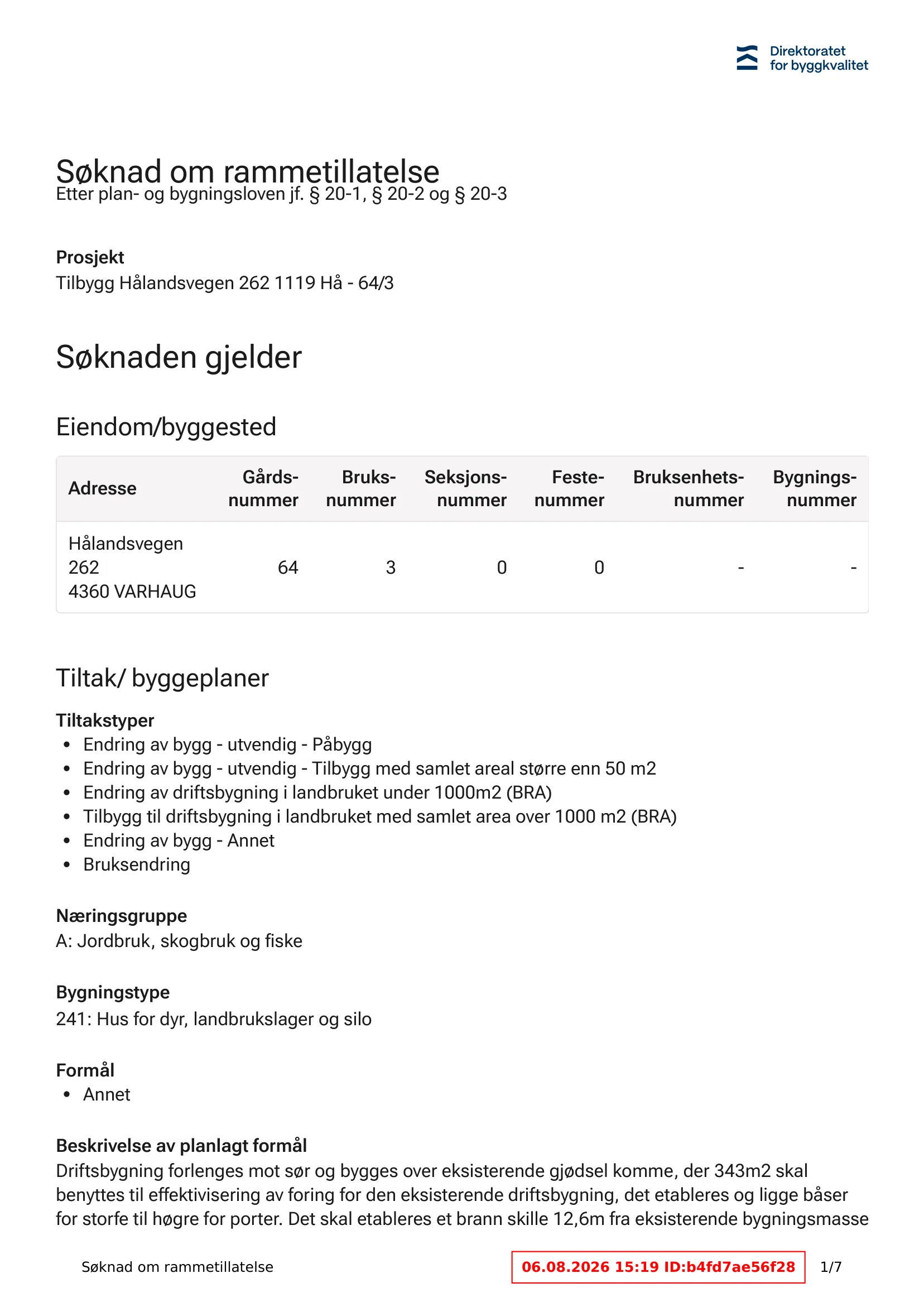 Søknad om rammetillatelse