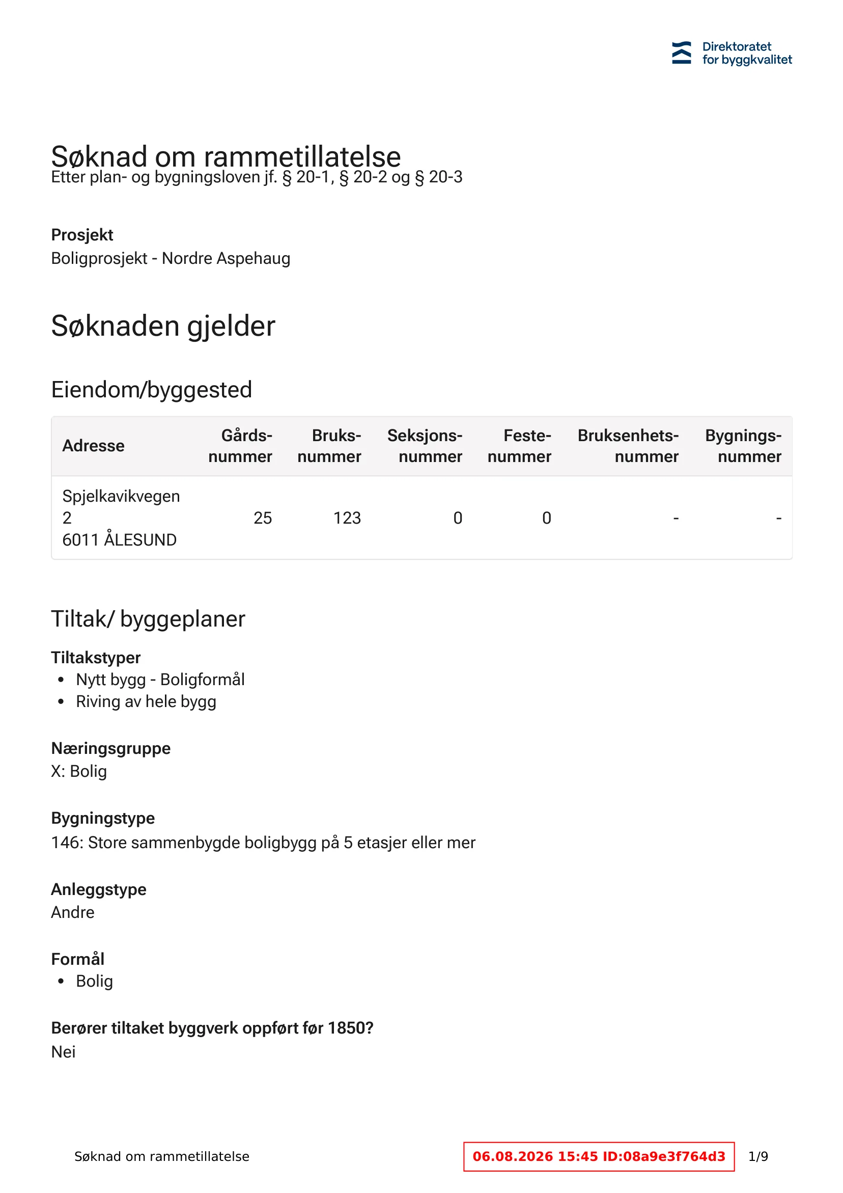 Søknad om rammetillatelse