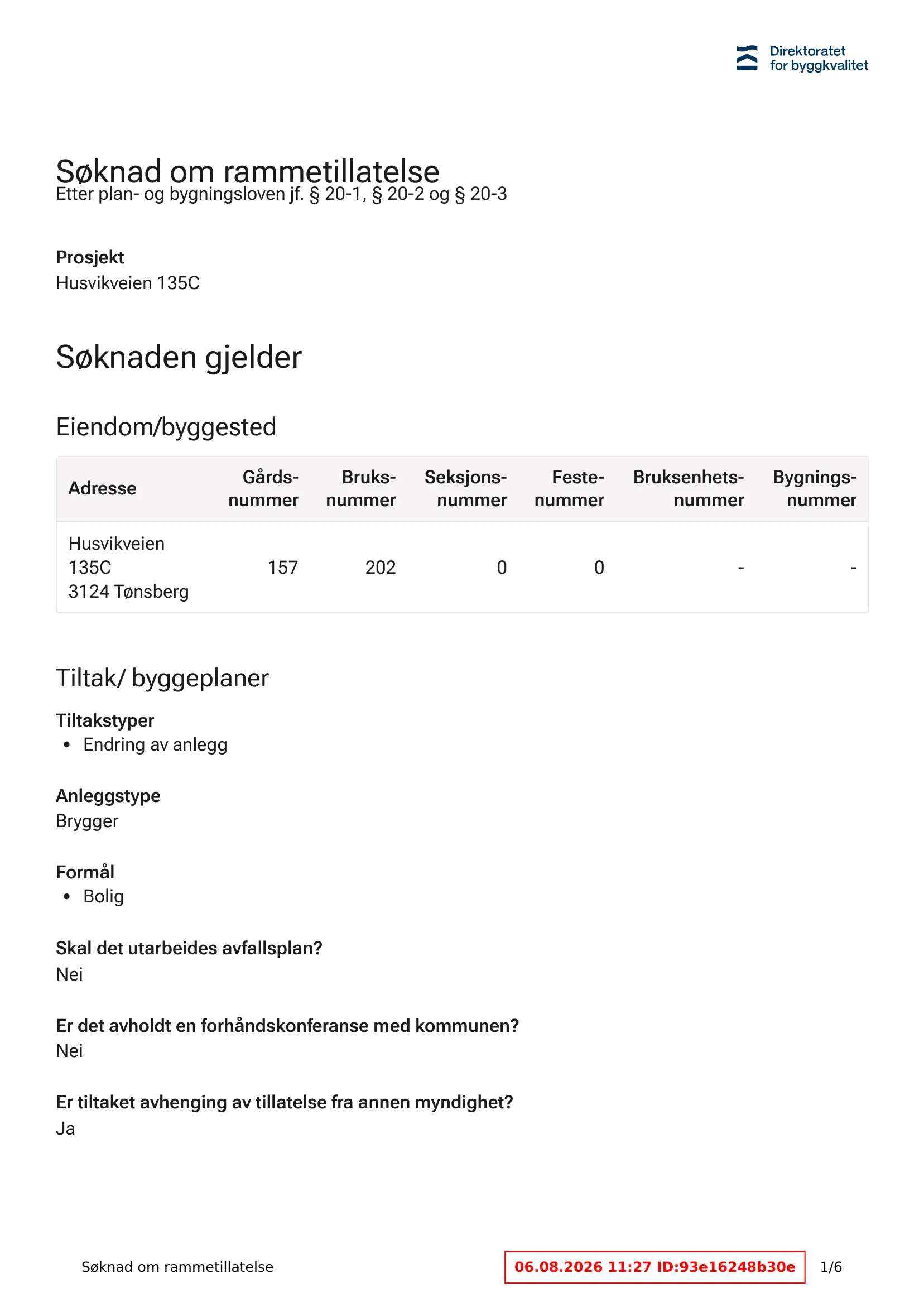 Søknad om rammetillatelse