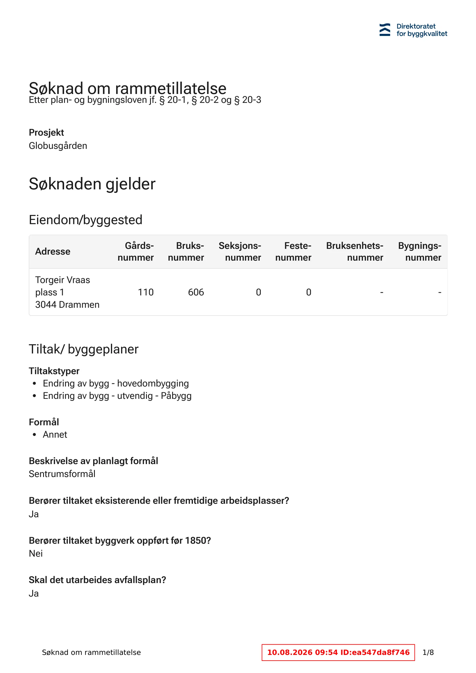 Søknad om rammetillatelse